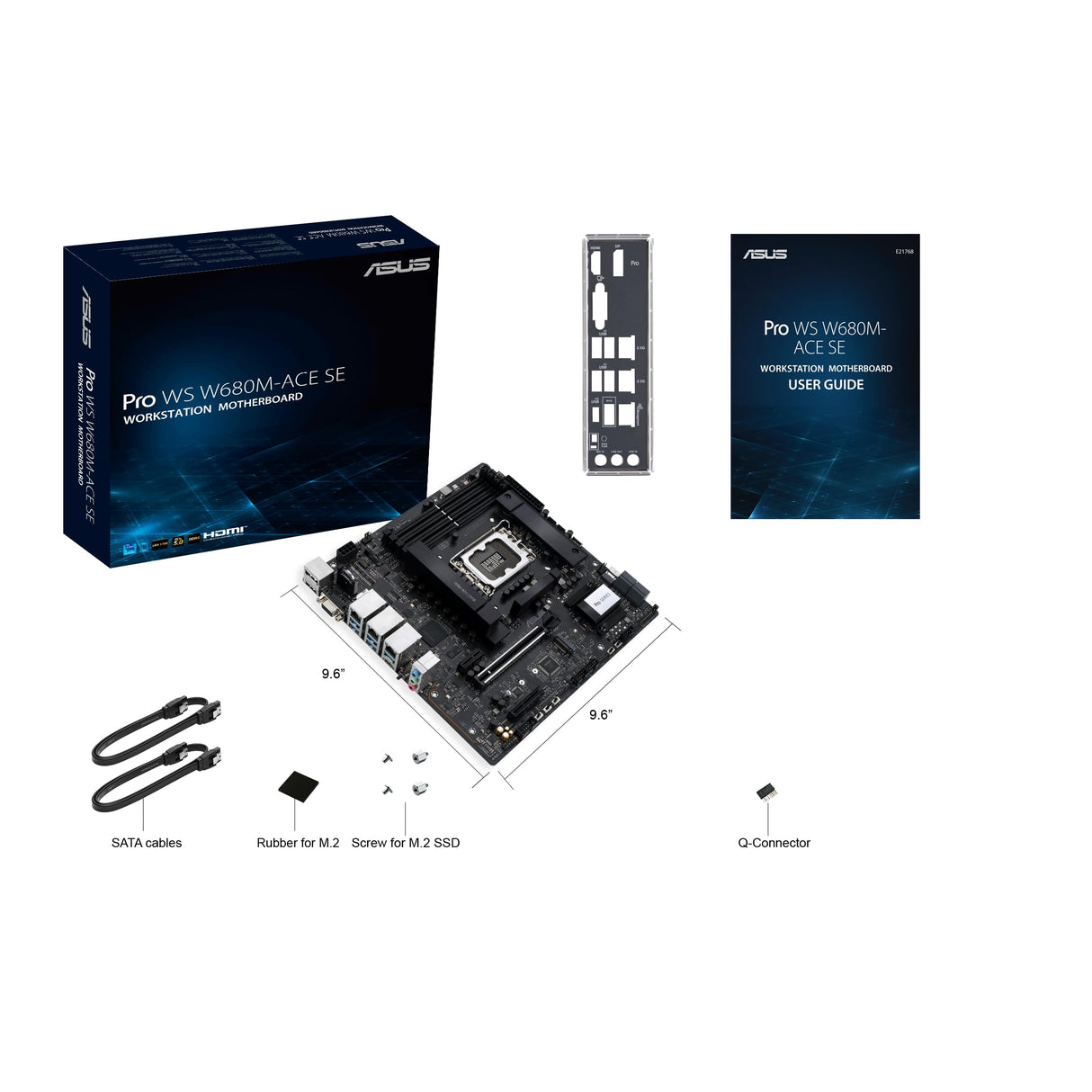 ASUS Pro WS W680M-ACE SE Intel LGA 1700 mATX BMC AST2600 placa base para estación de trabajo, PCIe 5.0 x 16, DDR5, memoria ECC, 2 x Intel 2.5 Gb LAN, 2 x PCIe 4.0 M.2, panel frontal USB 3.2 Gen 2x2,