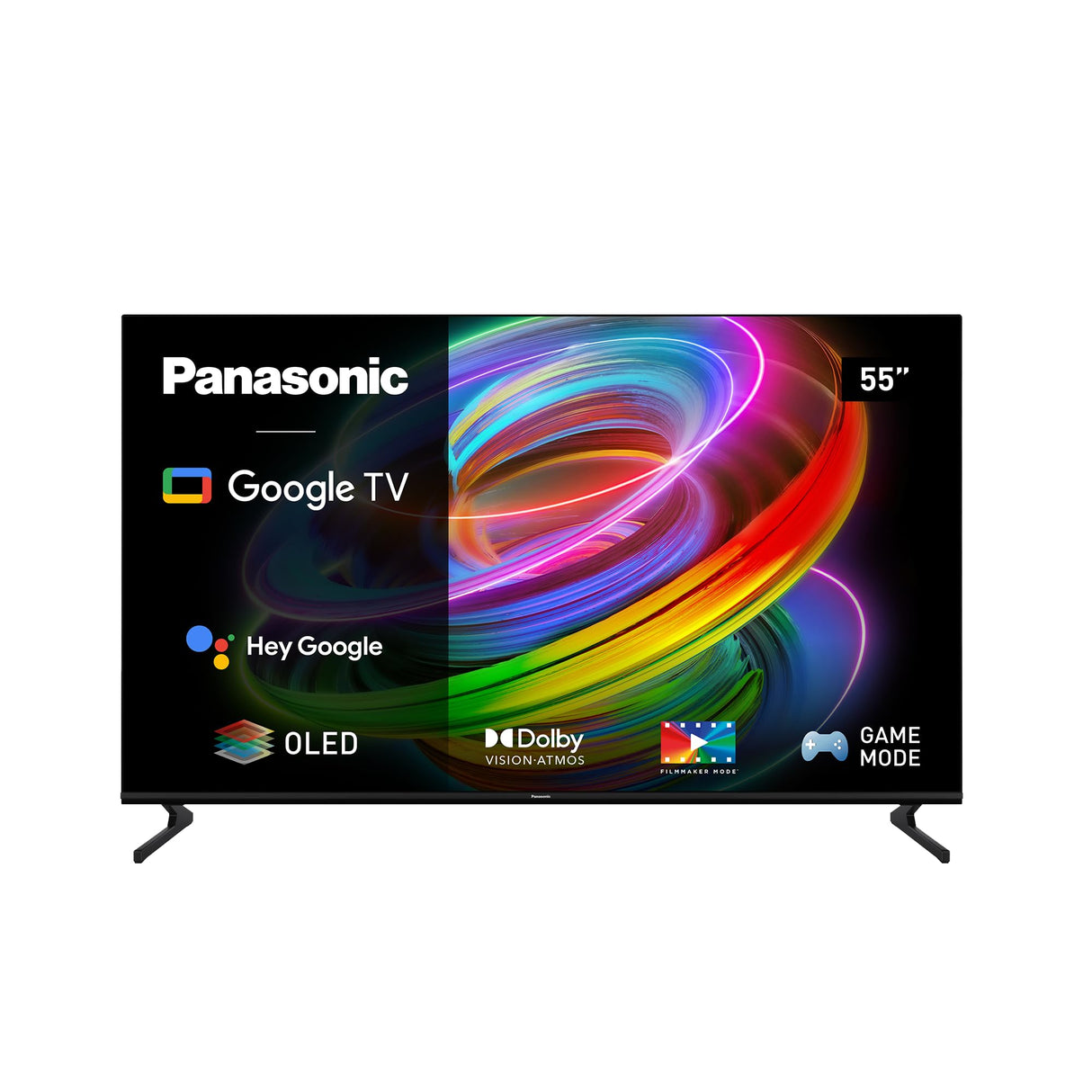 Panasonic TX-55MZ700E, Smart 2023 TV OLED 4K Ultra HD 55 Pulgadas, Alto Rango Dinámico (HDR), Dolby Atmos Dolby Vision, Android TV, Asistente de Google, Chromecast, Soporte de 2 Patas, Negro