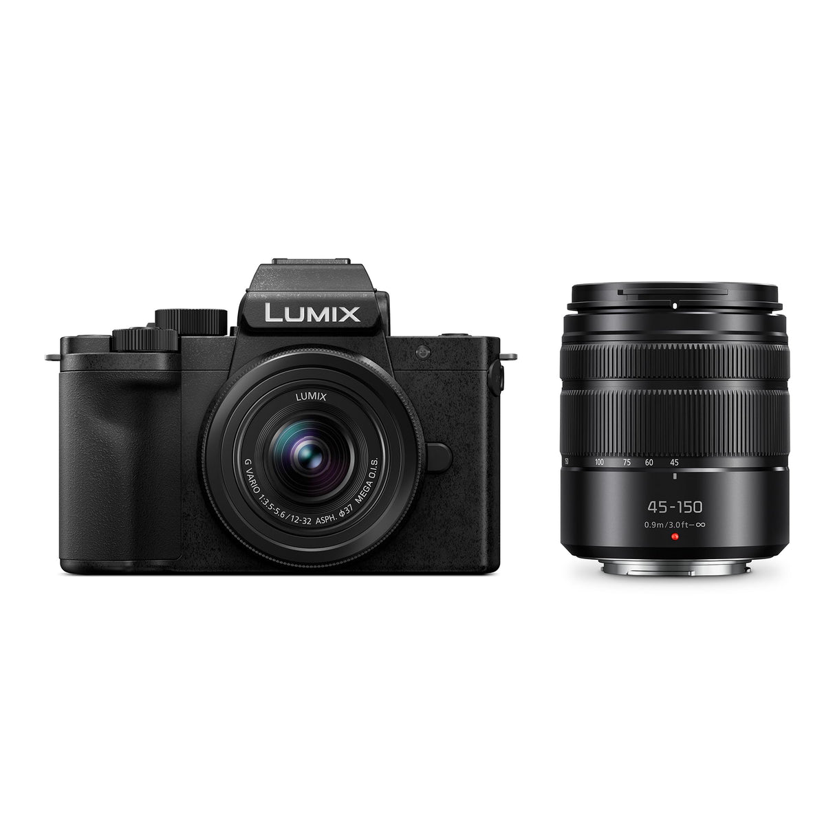 Panasonic Lumix DC-G100DWEGK Cámara Micro Cuatro Tercios sin Espejo con Lentes Lumix G Vario 12-32 mm F3.5-5.6 y 45-150 mm F4-5.6, 20,3 MP, Vídeo 4K 30p y FHD 60, Monitor Ángulo Libre, USB-C, Negro