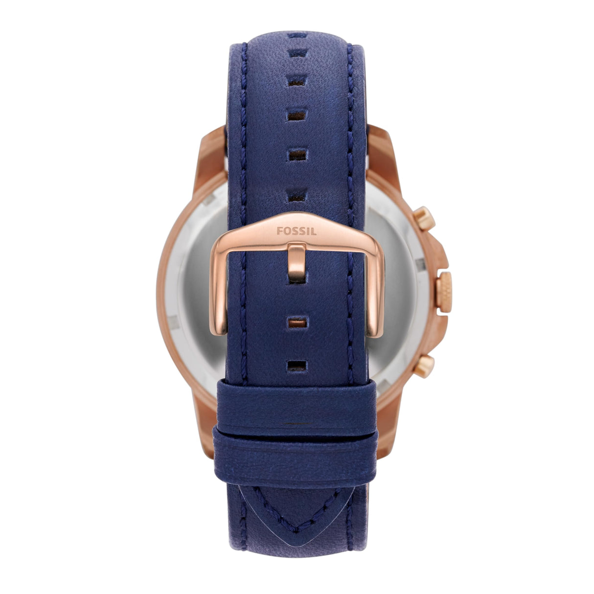 Fossil Reloj para hombre Grant, movimiento de cuarzo cronógrafo, caja de acero rosa dorado de 44 mm con correa de piel auténtica, FS4835