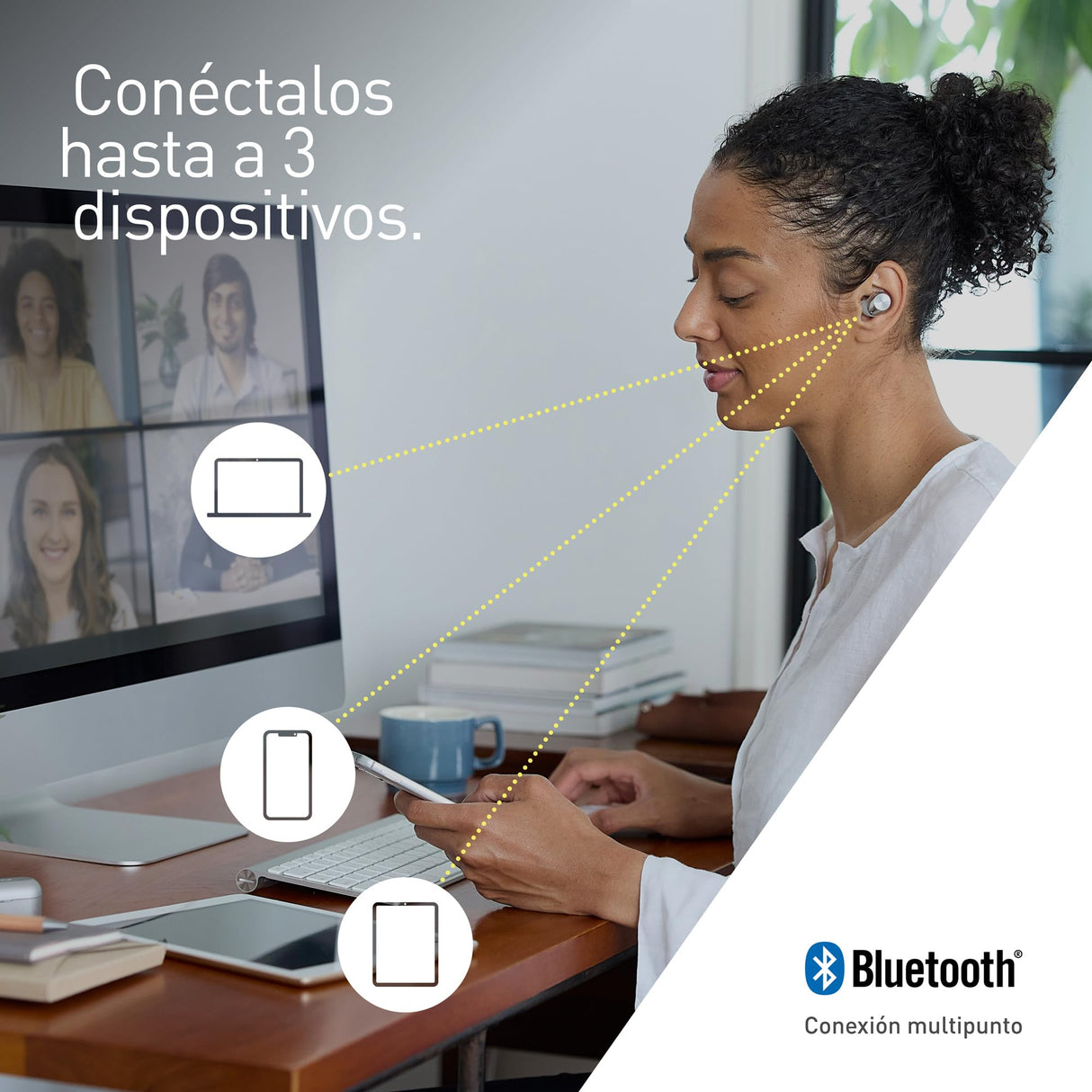 Technics EAH-AZ40M2ES Auriculares Inalámbricos con Cancelación De Ruido, Bluetooth Multipunto 3 Dispositivos, Cómodos Intraurales, Micrófono Integrado, Ajuste personalizable, Plata