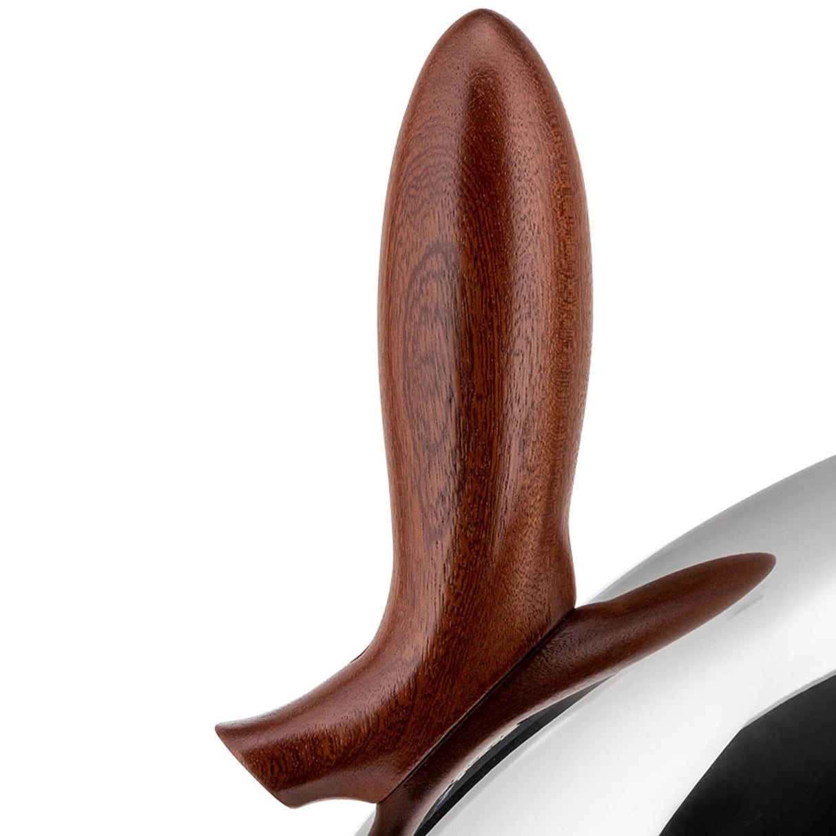 Alessi 'Frank Gehry' Pito - Tetera de Agua de 1.9 Cuartos de galón, Mango de Madera con Acero Inoxidable