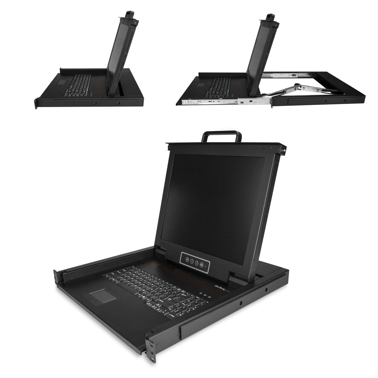 Consola KVM para montaje en rack - KVM de un solo puerto VGA con monitor LCD de 17" para rack de servidor - Cajón KVM universal de 1U con cables y hardware - Soporte USB - 50.000 MTBF (RKCONS1701)