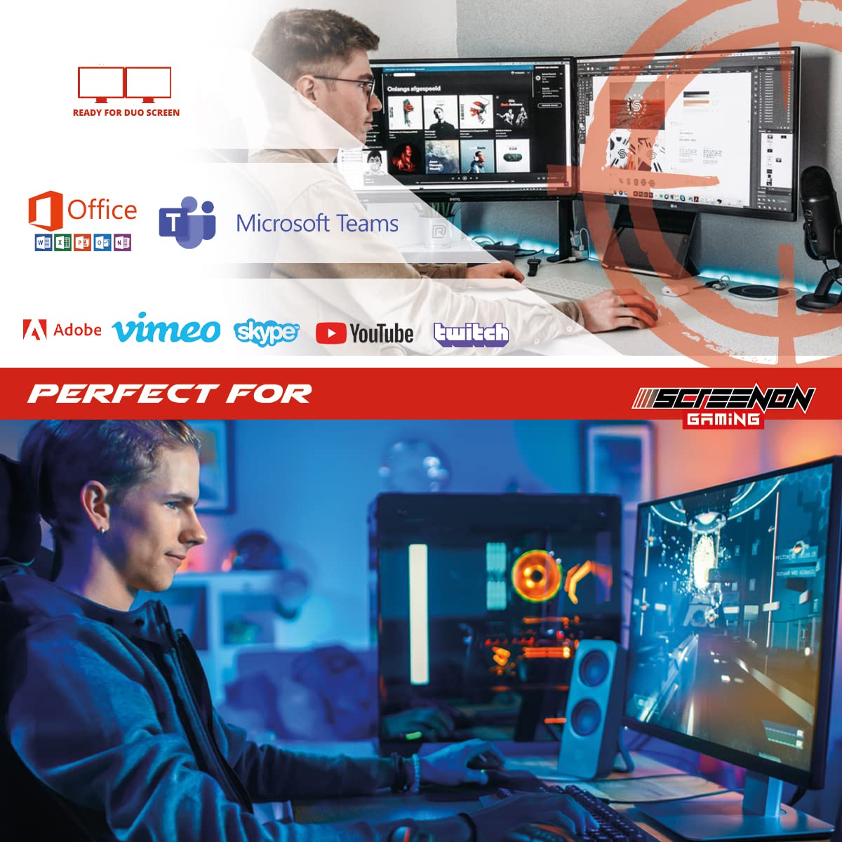 ScreenOn - Ryzen 7 5700G - 500GB SSD - RX 6500XT - Game PC A40130 - WiFi - Windows 11 Pro