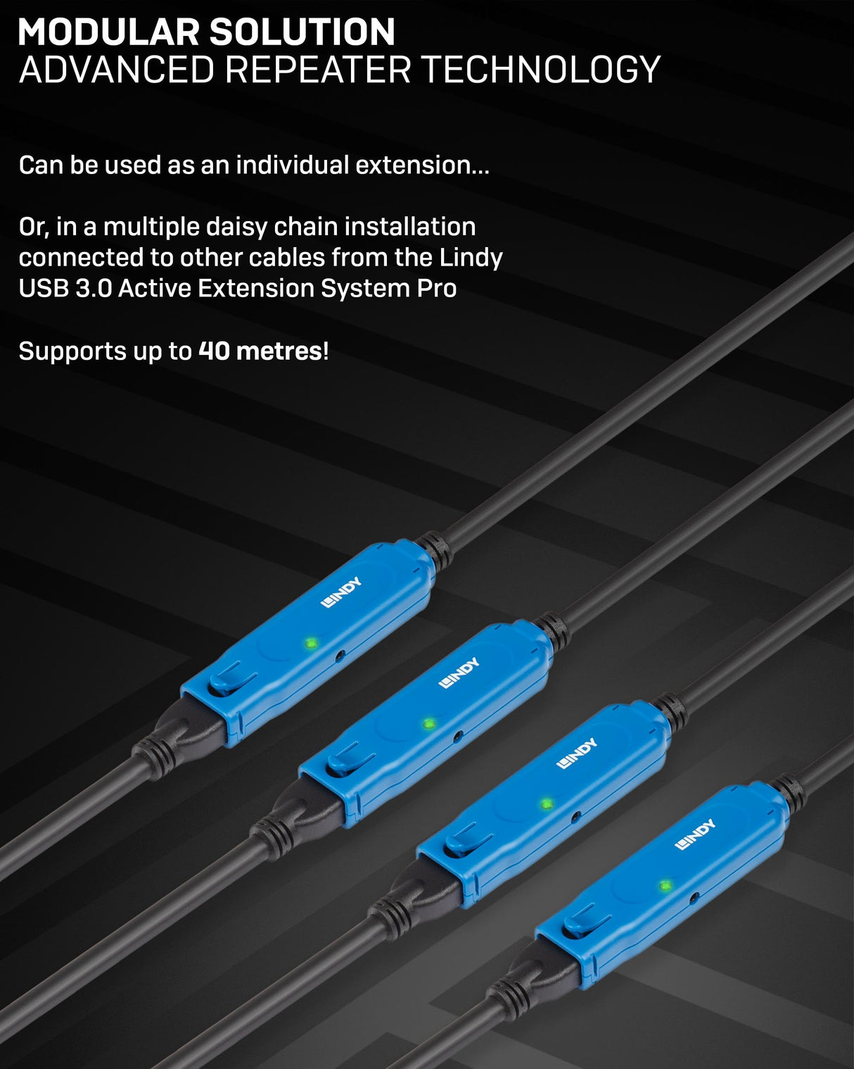 Cable USB LINDY 43157 10 m Negro