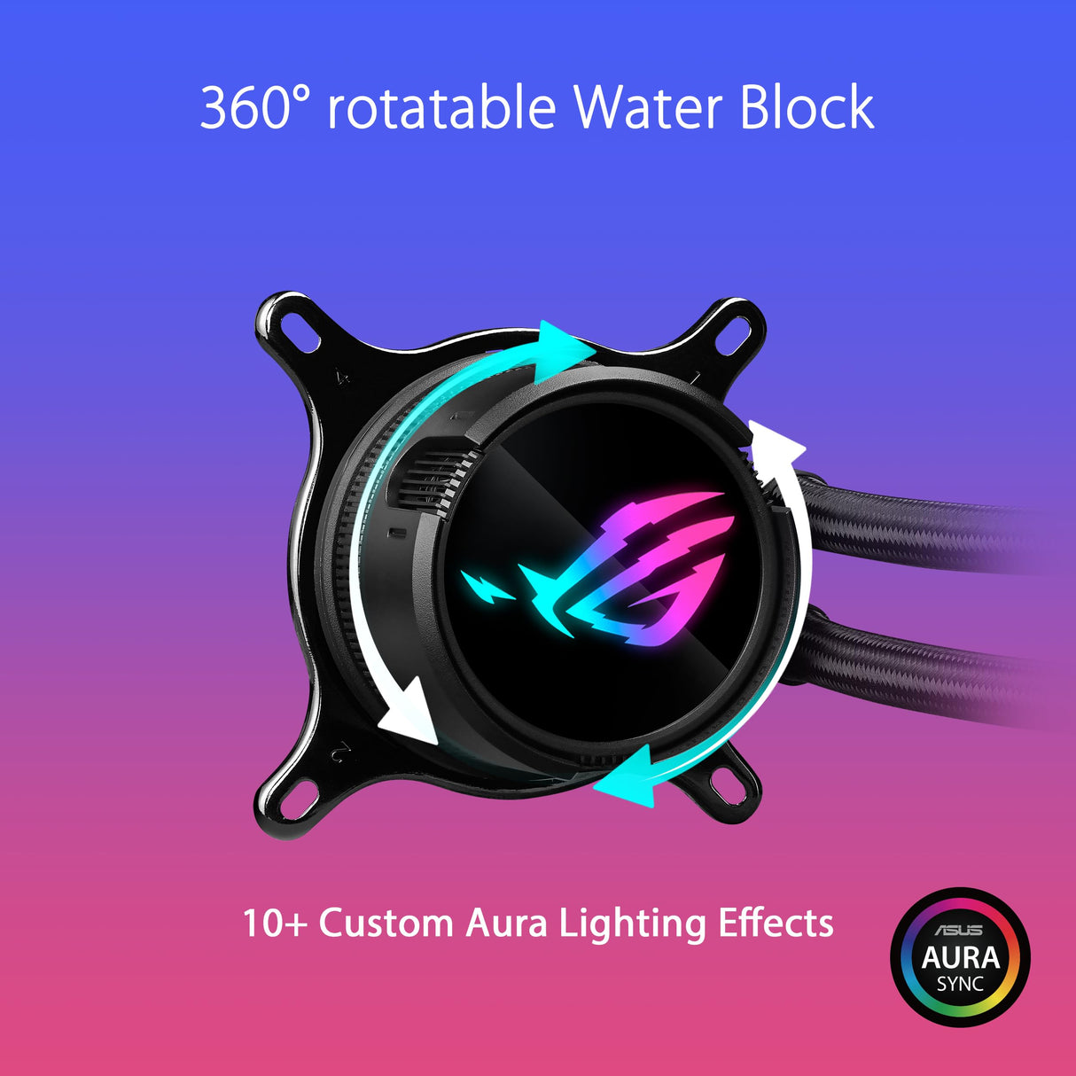 ASUS ROG STRIX LC III 360 ARGB - Refrigerador líquido AiO con bloque de agua giratorio 360°, bomba Gen7 v2 de Asetek, ventiladores ROG ARGB y efectos de iluminación Aura personalizados