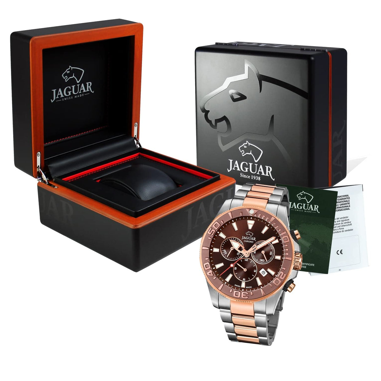 JAGUAR Reloj Modelo J874/1 de la colección Executive, Caja de 46,5 mm Marron con Correa Acero-Bronce para Caballero