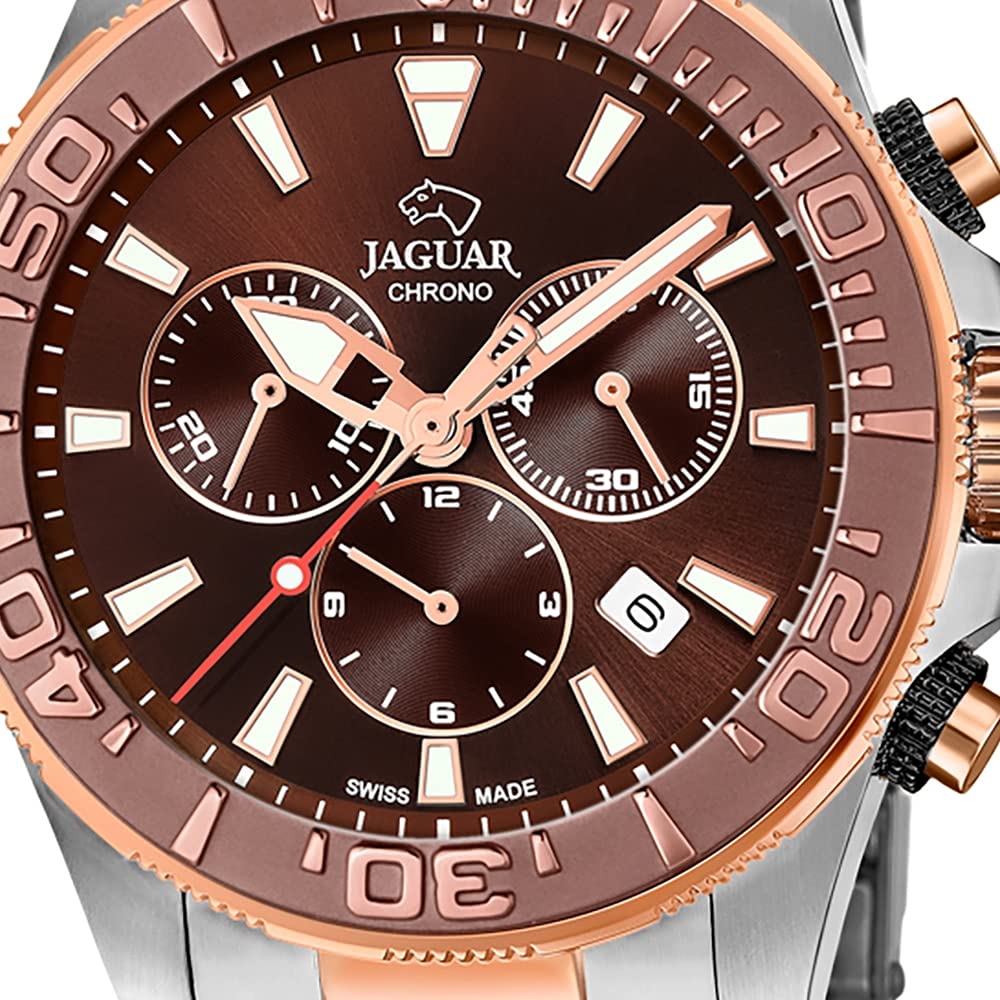 JAGUAR Reloj Modelo J874/1 de la colección Executive, Caja de 46,5 mm Marron con Correa Acero-Bronce para Caballero