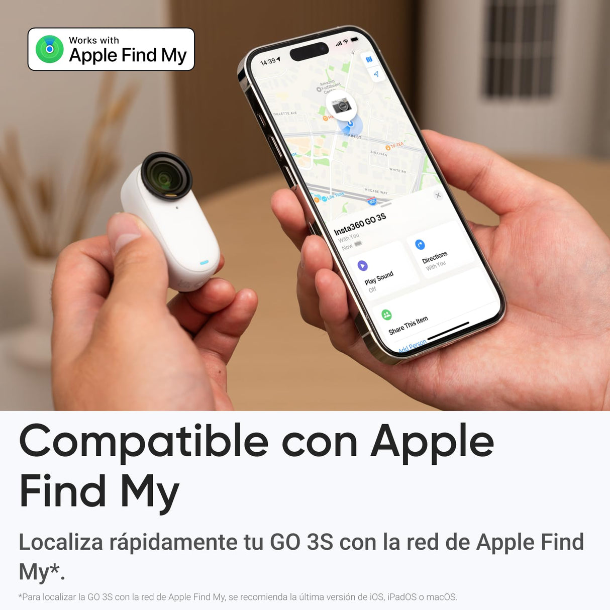 Insta360 GO 3S Kit de Viaje - Cámara Vlogging 4K, POV Manos Libres, Móntala Donde Quieras, Estabilización, 140 Min de batería, Impermeable 10 M, Edición IA, Apple Find My, Vlog, Viajes, Blanco