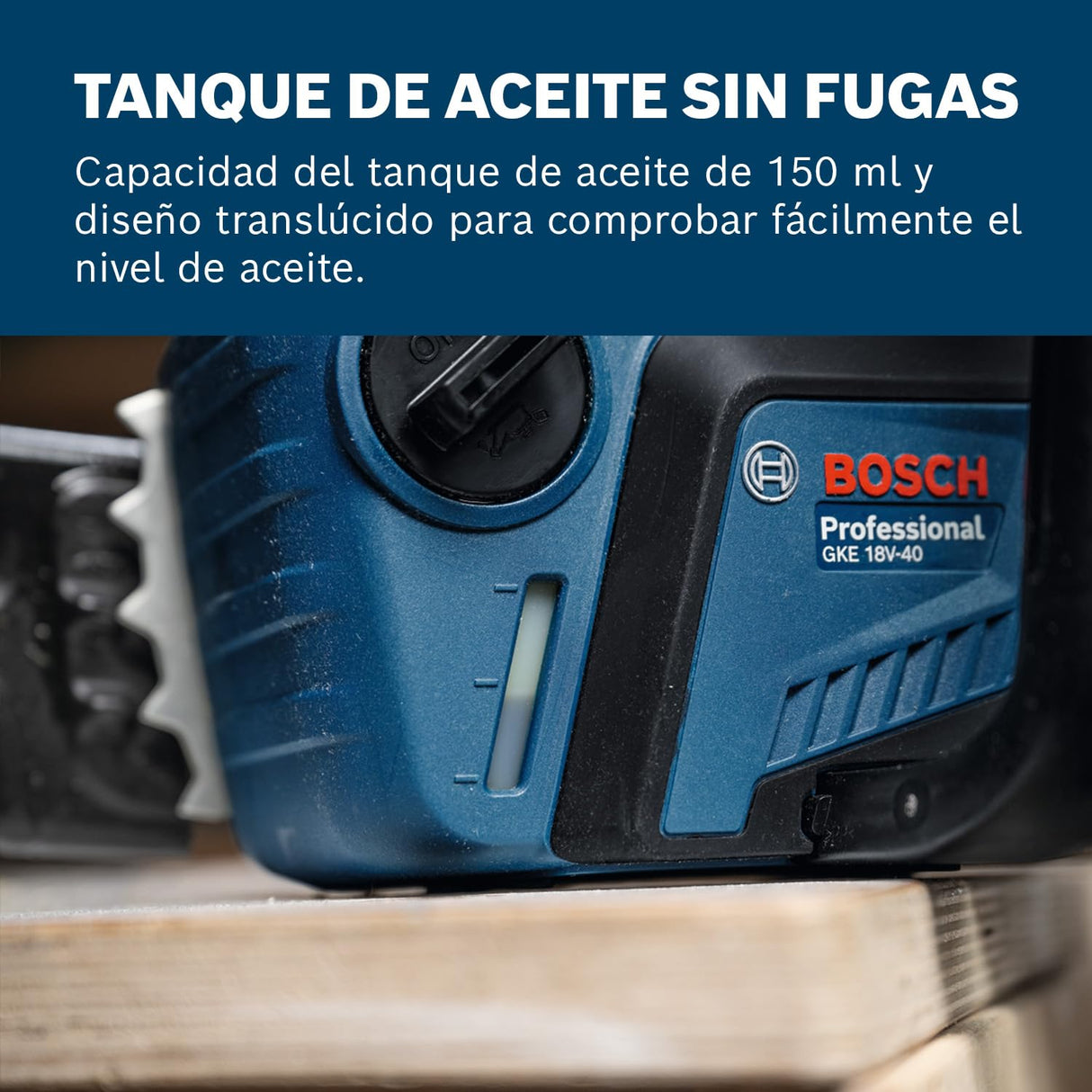 Bosch Professional 18V System motosierra GKE 18V-40 (barra de 40 cm, motor Brushless sin escobillas con tecnología BITURBO, incl. llave con destornillador, revestimiento de cadena, sin batería)