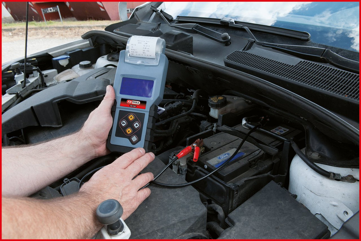 KS Tools 550.1646 Analizador del cargador y la batería digital de 12 V con impresora integrada