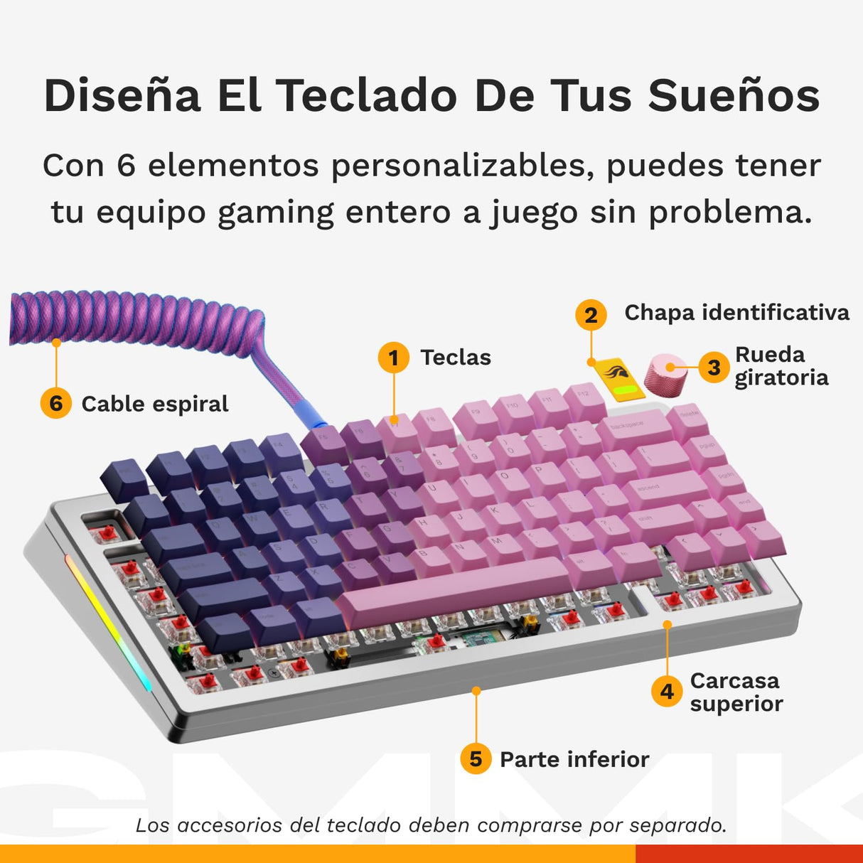 Glorious Gaming GMMK 3 Pro: anpassat mekaniskt tangentbord, 75% TKL, modulärt aluminiumhölje Och packningssystem, utbytbara MX-brytare, ljuddämpande skum, anpassade tangenter, USA QWERTY - Silver