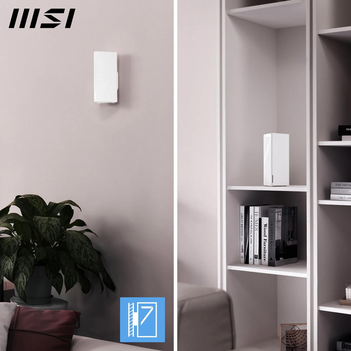 MSI Roamii BE Lite WiFi 7 Sistema de Red de Malla, Paquete de 2, Dual-Band, 3600 Mbps, 2.5G & Gigabit LAN, Cobertura para Todo el hogar, instalación fácil, Control Parental y Seguridad Avanzada