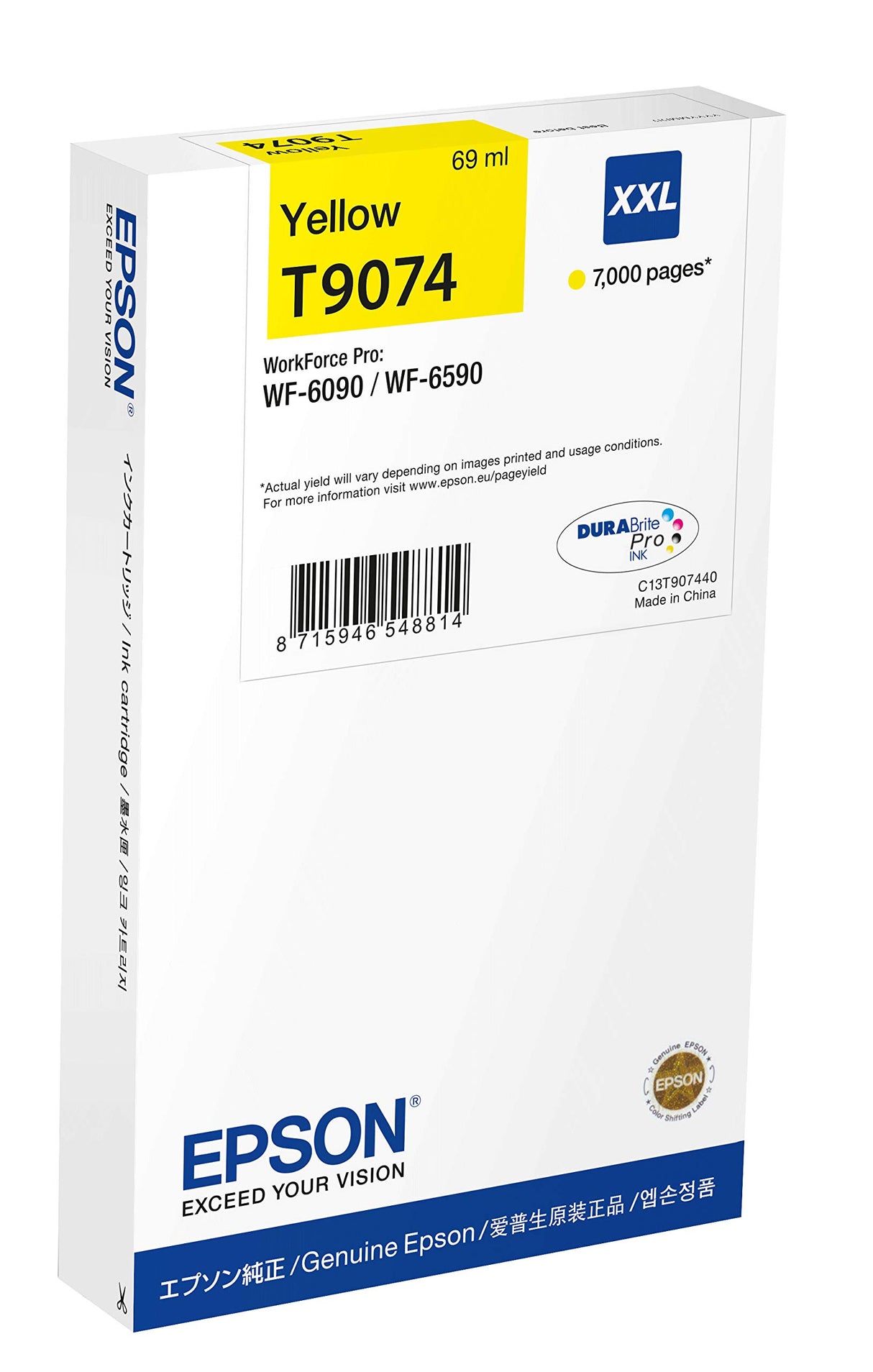 Epson C13T907440 - Cartucho de tóner adecuado para WF6090, color amarillo