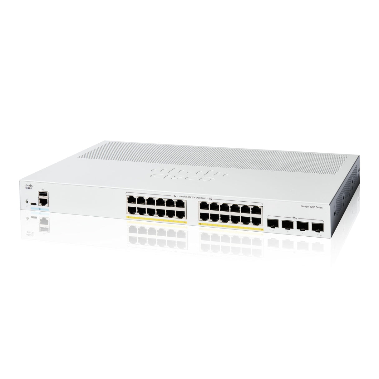 Cisco Switch Inteligente Cisco Catalyst 1200-24P-4X, GE de 24 Puertos, PoE, SFP+ 4 x 10 GE, protección Limitada de por Vida (C1200-24P-4X)