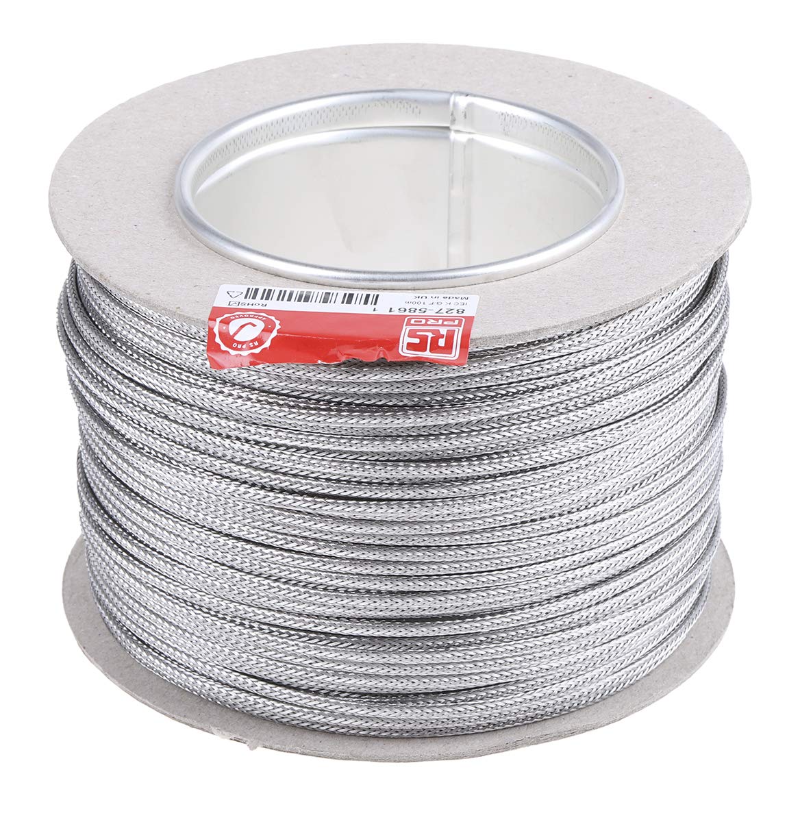 RS PRO Cable termopar aislado de fibra de vidrio de 7/0,2 mm para termopar tipo K, L. 100 m, máx. +350 °C