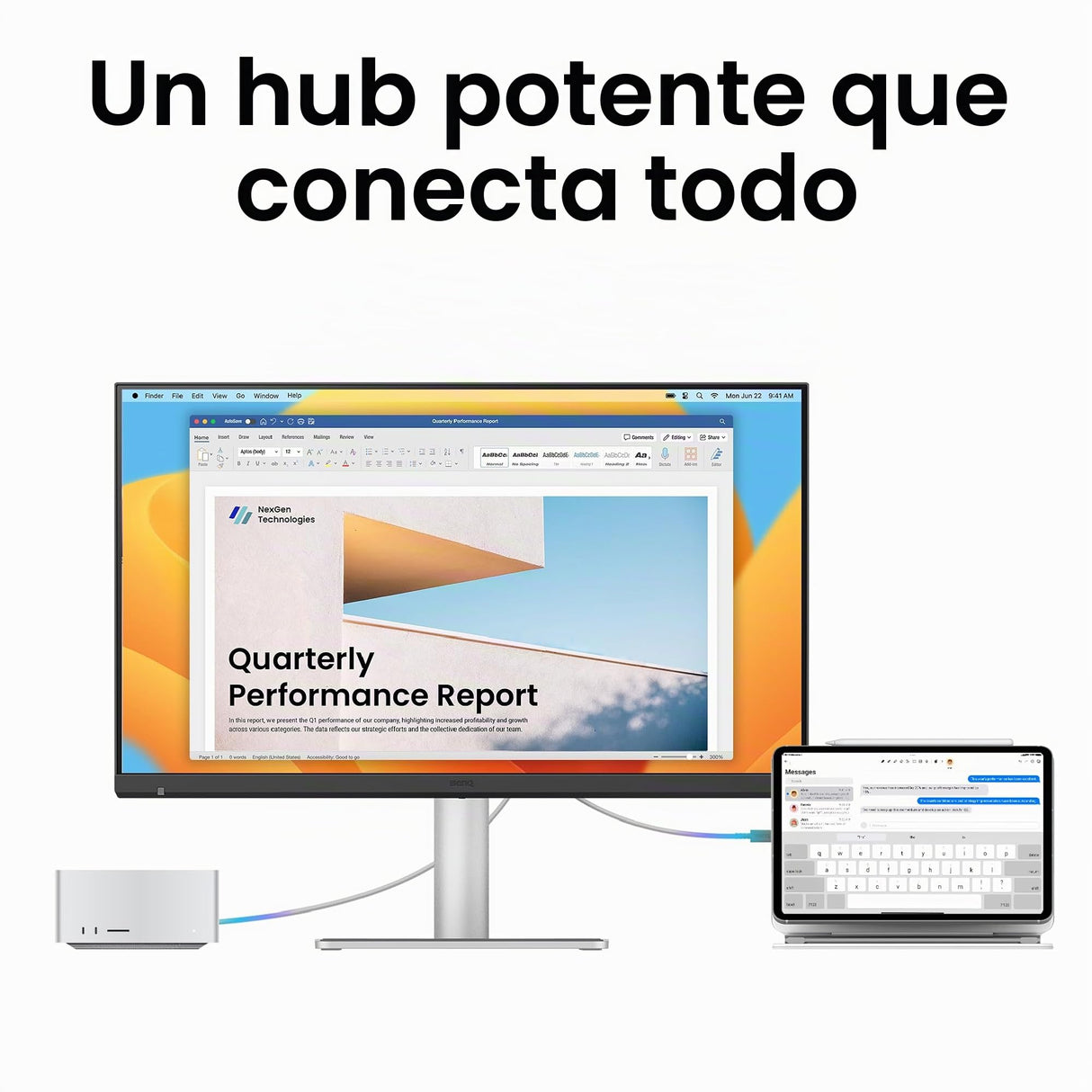 BenQ MA270S 27" 5K 5120x2880 Monitor Nano Gloss para Creadores Mac, Thunderbolt 4 96W/15W, Color Mac, Daisy Chain, KVM, Control de Brillo y Volumen, Ajuste de Altura e inclinación, Gama P3