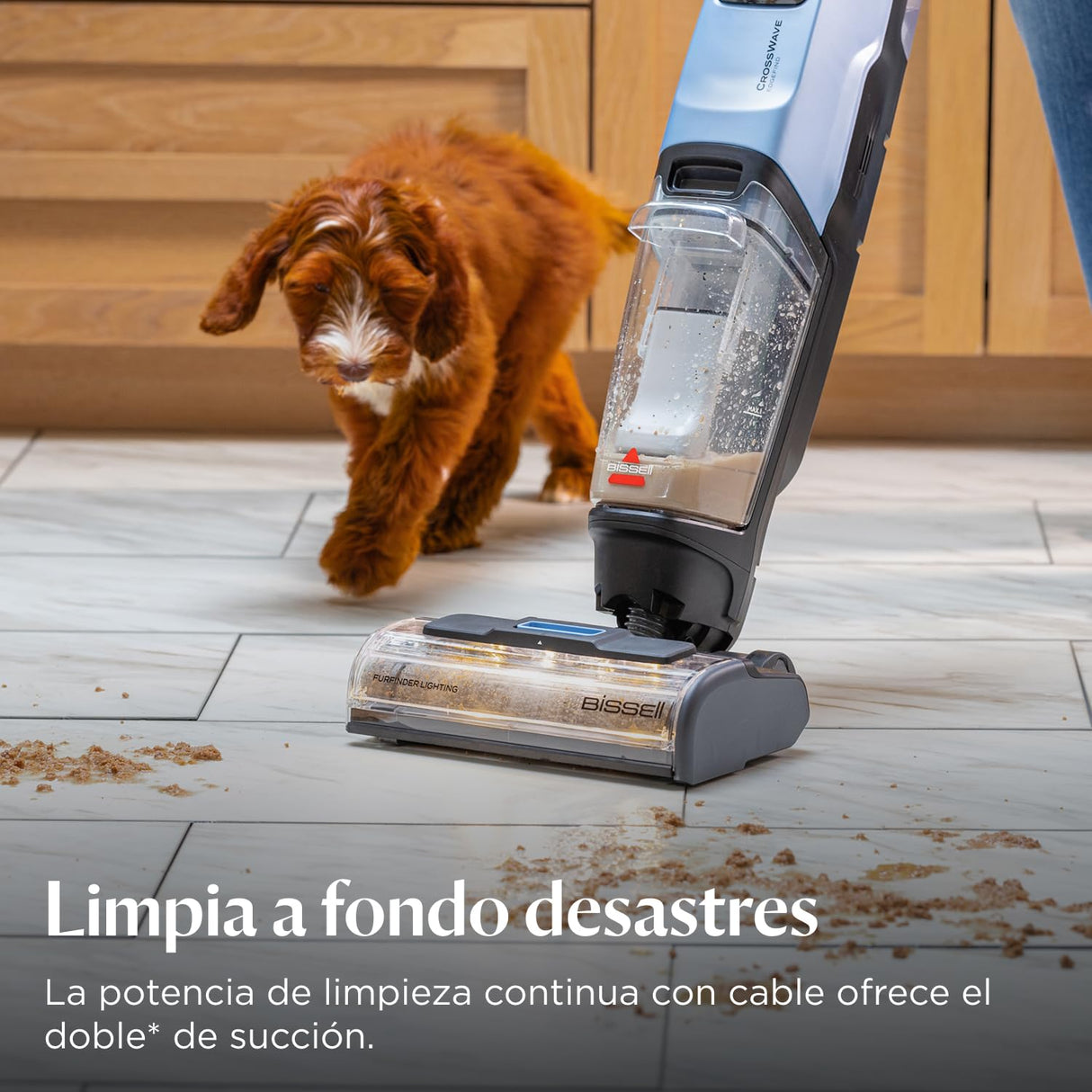 BISSELL CrossWave EdgeFind, aspirador de mano en seco y húmedo, limpieza potente de suciedad de mascotas, aspiradora en húmedo con tecnología ZeroGap, aspiradora para fregar, multisuperficie, 4159N