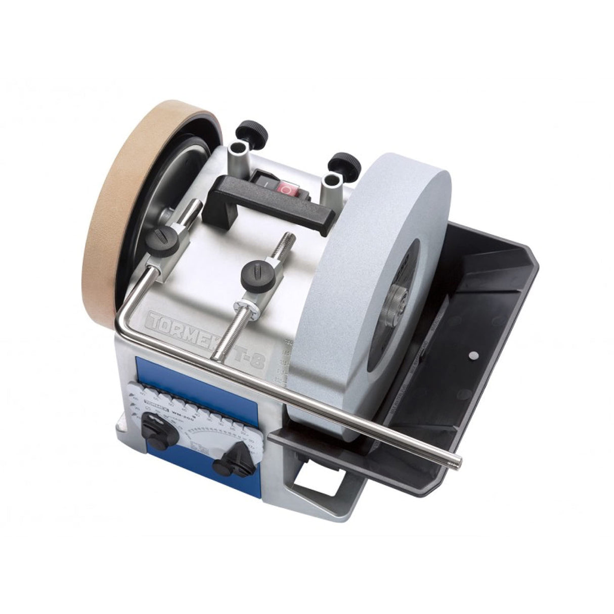 MFLS FOREZIENNE SAS NIL0005 TORMEK T-8 con rueda de agua, 200 W, afilado todas tus herramientas afiladas, soporte universal, ajuste, EzyLock, elevación por tornillos, manguitos de precisión patentados