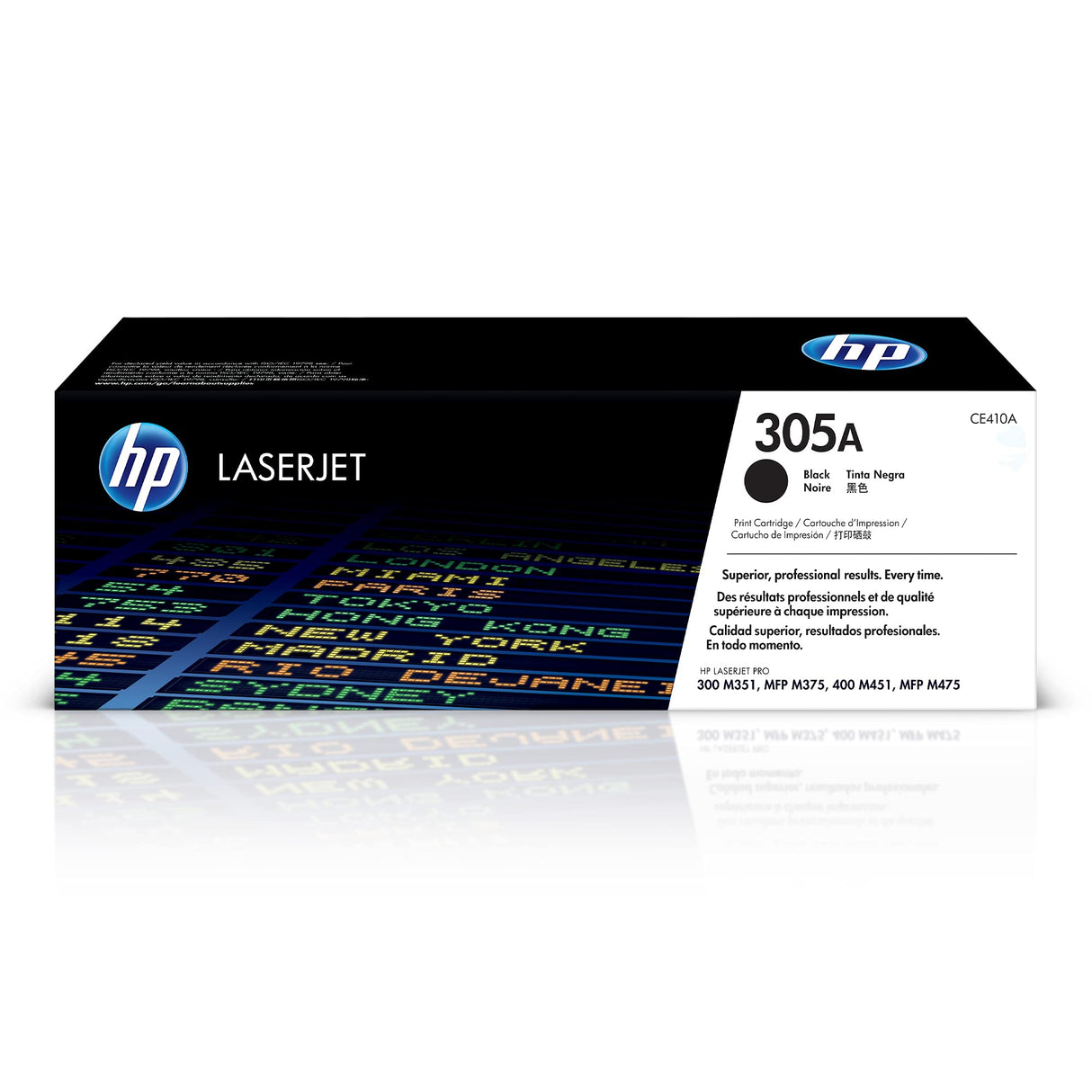 HP 305A CE410A Negro, Cartucho Tóner Original, de 2.090 páginas, para impresoras HP LaserJet Pro Color serie M351, M451, M375 y M475