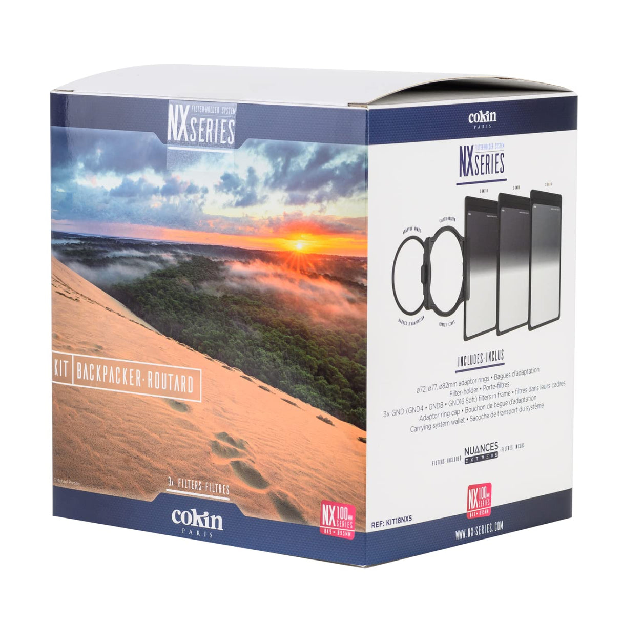 COKIN NX-Series Backpackers-Set con portafiltros de 100mm + ND64 + GND4 /GND8 /GND16-Soft + 4X Marcos de Filtro + Bolsa + Anillo Adaptador ø72/77/82mm + Accesorios