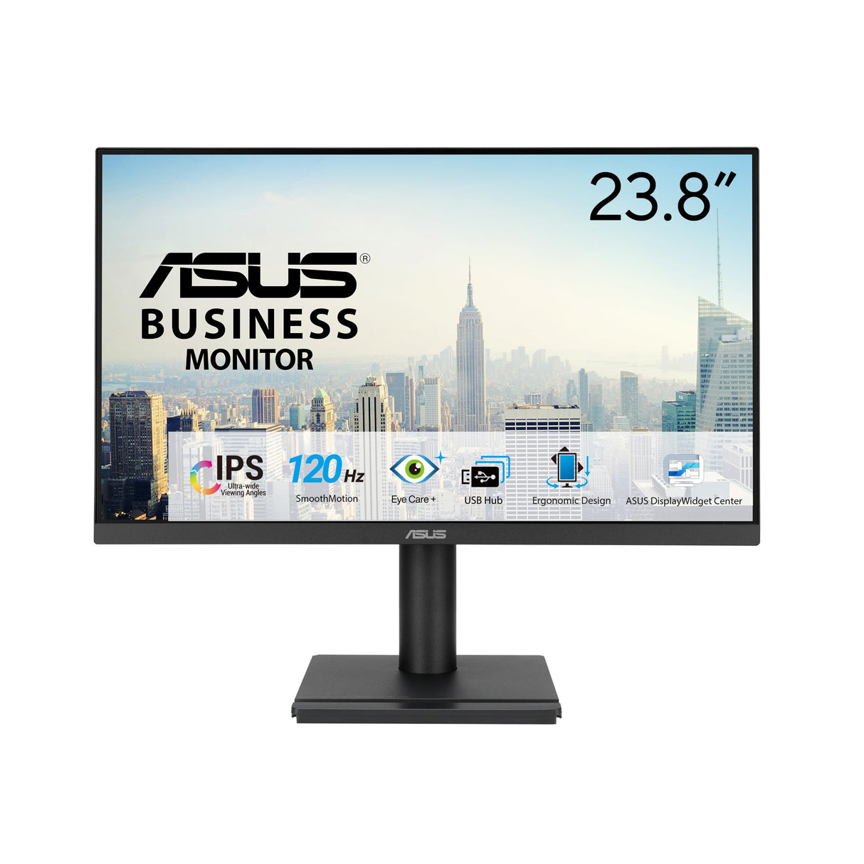 ASUS VA249QGS Monitor Profesional de 24 Pulgadas, IPS, Full HD, sin Marco, 120Hz, Adaptive-Sync, MPRT de 1ms, HDMI, DisplayPort, VGA, luz Azul Baja, antiparpadeo, diseño ergonómico, Montaje en Pared