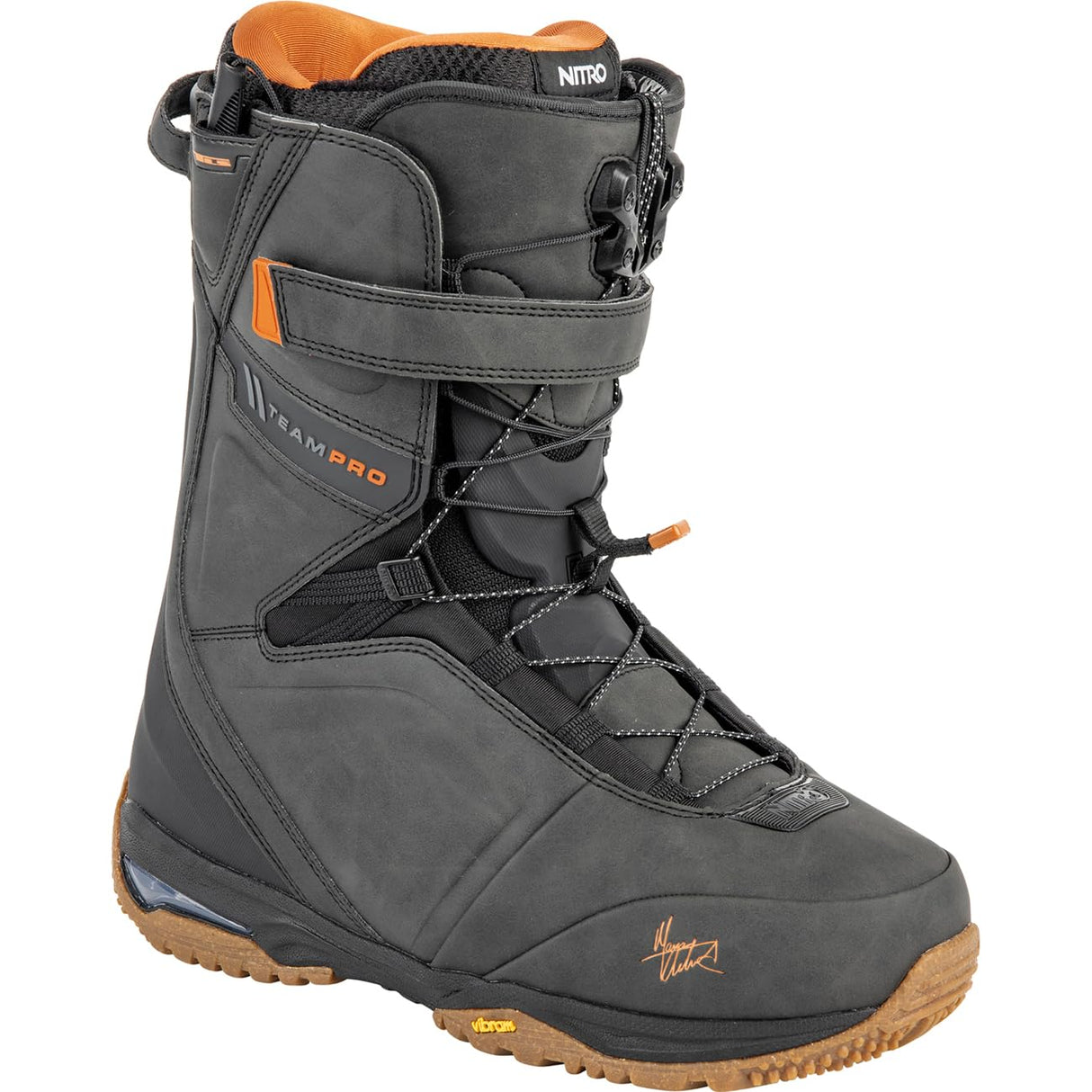 Nitro Snowboard Team Pro TLS '24 Marcus Kleveland All Mountain Freestyle-Sistema de Cordones Rápidos para Hombre Barco, Negro, MP 31.0 // EU 46 2/3 // US 13