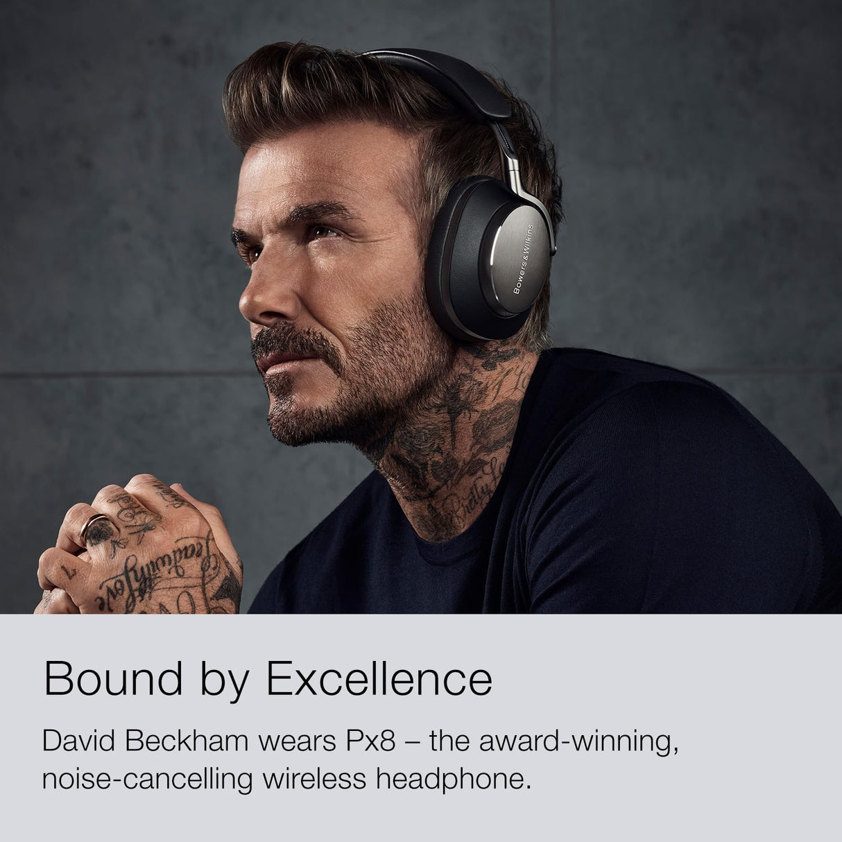Bowers & Wilkins PX8 Flagship Auriculares inalámbricos con cancelación de Ruido con Bluetooth 5.0 y Carga rápida, 30 Horas de reproducción de Alta resolución y micrófono Integrado, Color Negro