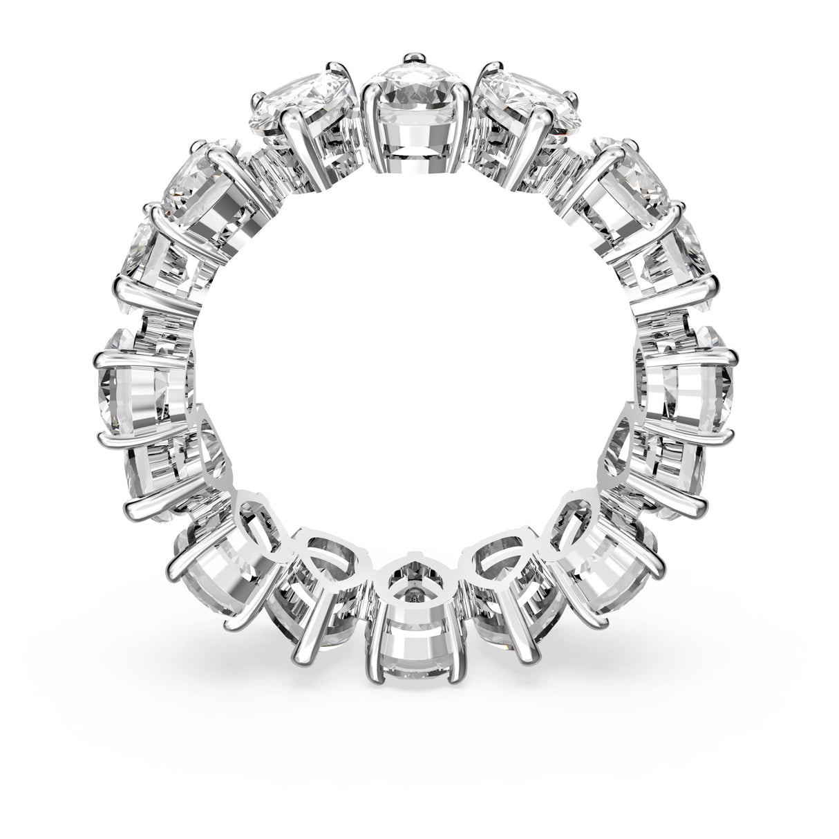 Swarovski Anillo Vittore, Circonita Swarovski de talla pera, Blanco, Baño de rodio