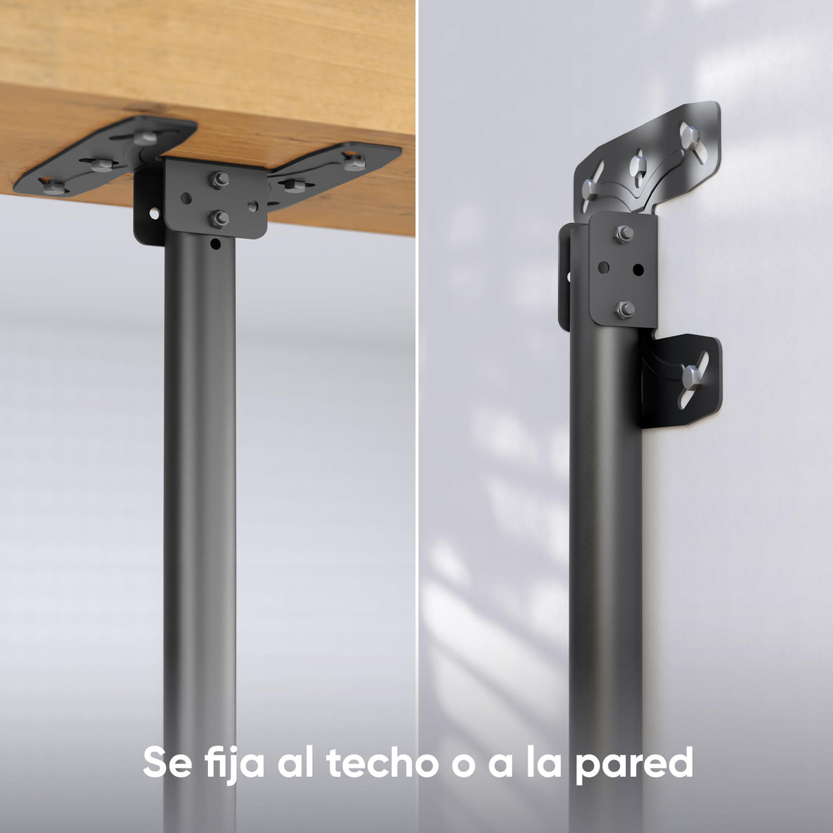 ONKRON Soporte TV Techo de 32 a 80 Pulgadas - Base para TV en Color Negro con Carga de hasta 68 kg - Soporte Television con MAX VESA 600x400 mm/Brazo Television Inclinable con Altura Regulable N2L-B