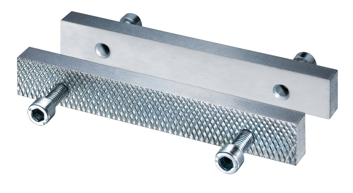 Tornillo de banco de Heuer, con mordazas reversibles e intercambiables, dentadas y lisas, 4661837