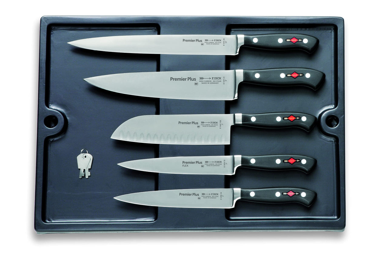 F. DICK Bristol 81165000 - Maletín de cocina (12 piezas, juego de cuchillos con maletín, incluye cuchillo de cocina + herramientas de cocina/accesorios, cuchillo de cocina serie Premier Plus +