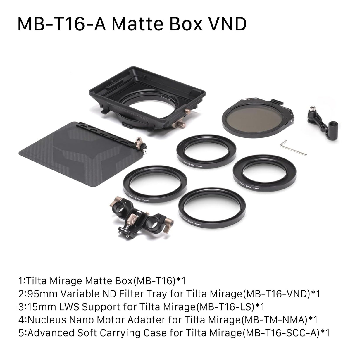 Tilta Mirage VND Kit - Caja Modular Mate con Filtro ND Variable + Accesorios