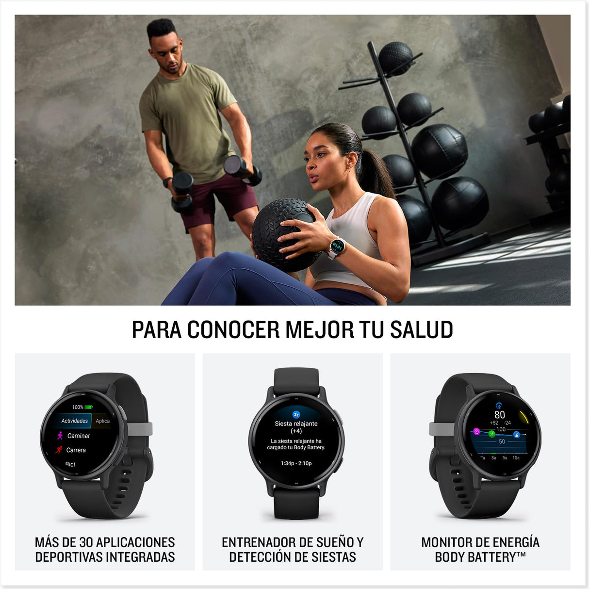 Garmin Vívoactive 5, Smartwatch con GPS, Pantalla AMOLED, Funciones Esenciales de Salud y Forma física y hasta 11 días de autonomía, Azul