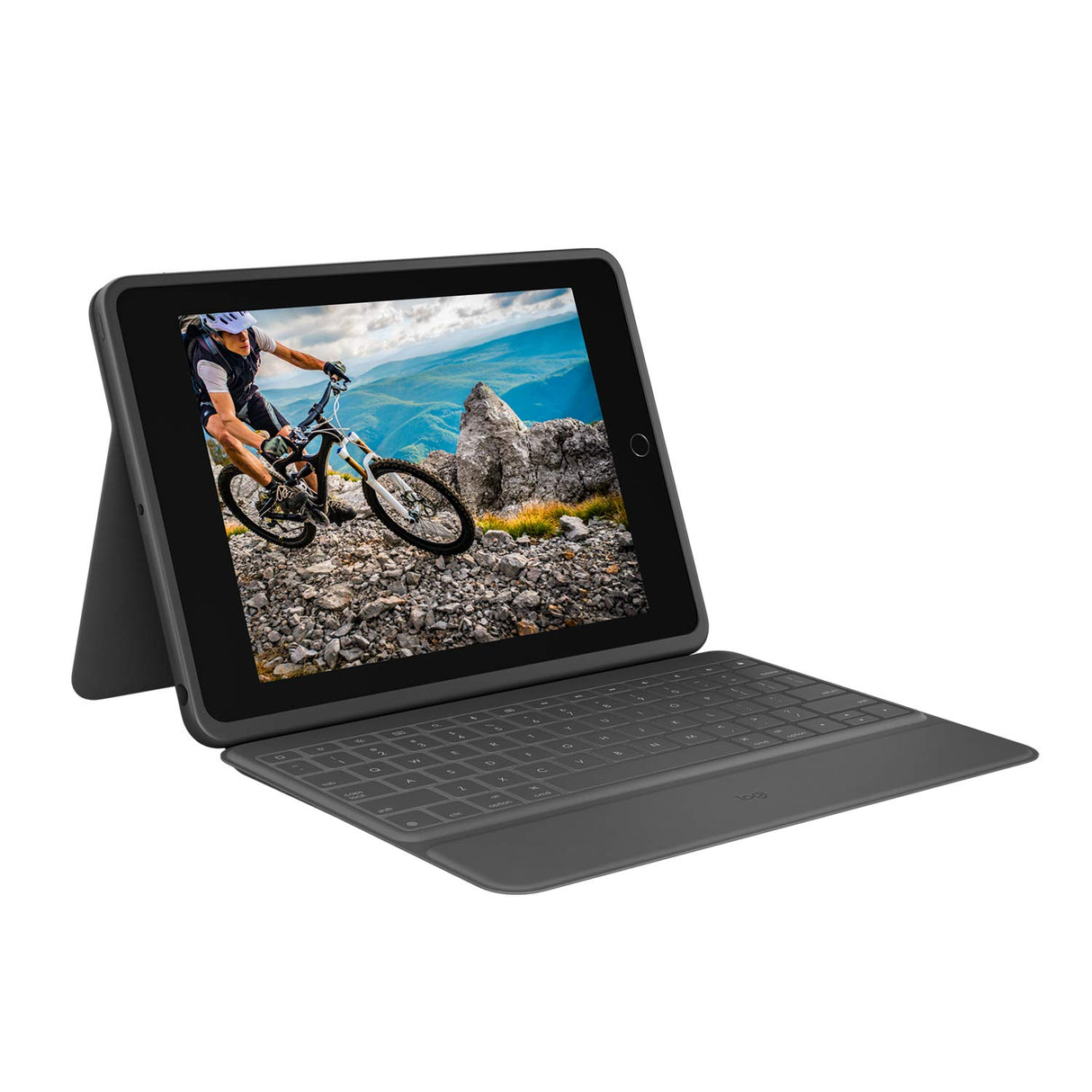 Logitech Rugged Folio para iPad (7.ª, 8.ª y 9.ª generación) Funda con teclado protectora, Disposición QWERTY Inglés Reino Unido - Negro