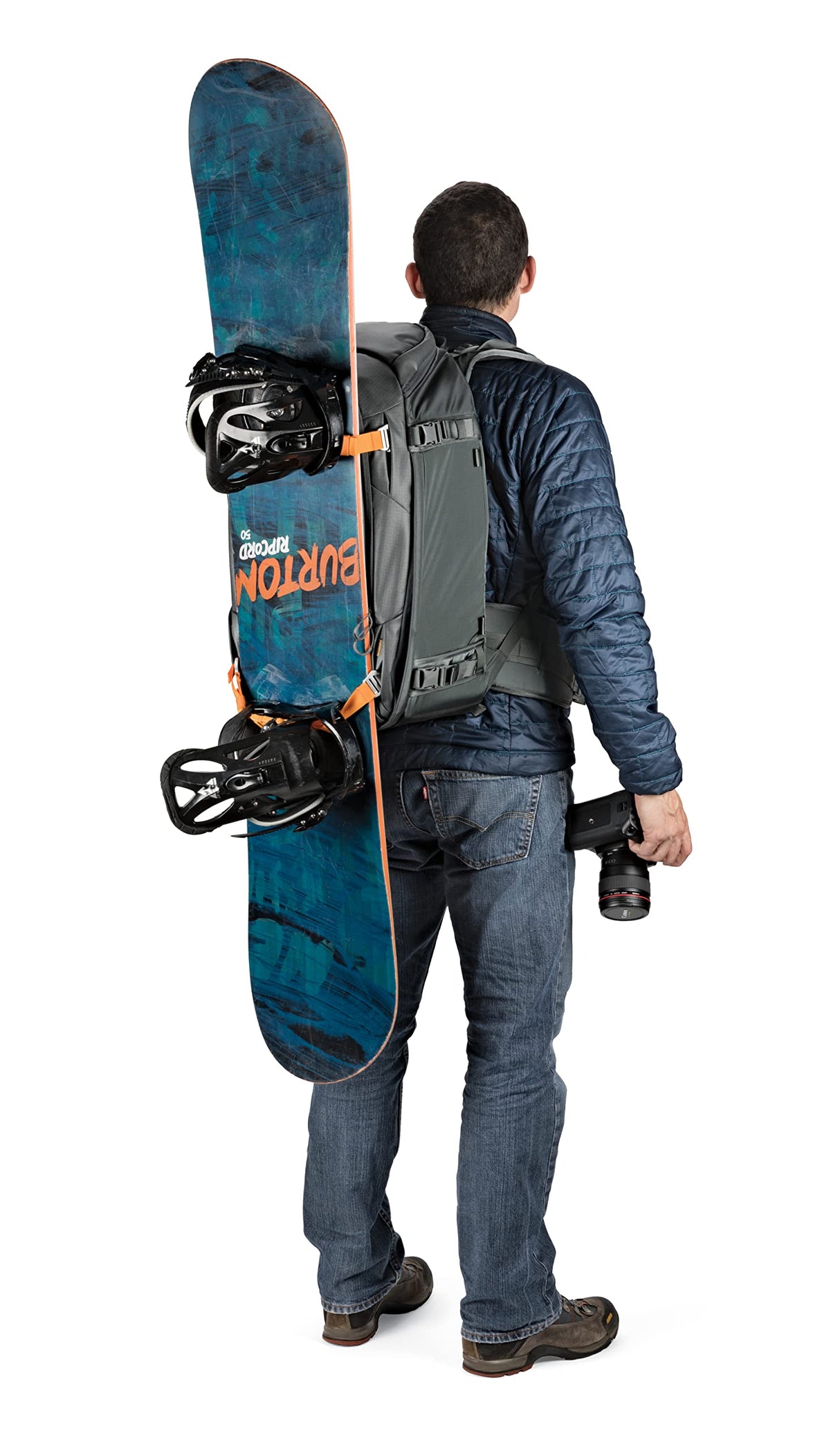 Lowepro Whistler 450 AW II, Mochila Fotográfica, Todo el Año, Tejido Reciclado, Todos los Clima, para Profesionales,Espacio para Portátil de 15", Almohadillas Insertables, Cámara Mirrorless/DSLR, Gris