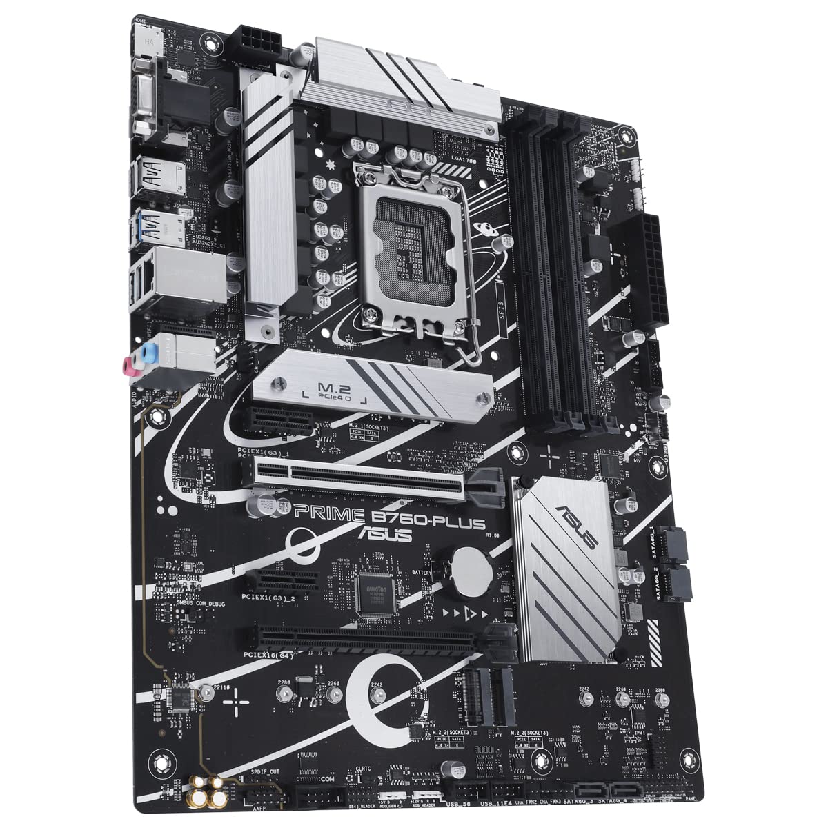 ASUS PRIME B760-PLUS - Placa base ATX Intel B760 (LGA 1700), PCIe 5.0, 3x PCIe 4.0 M.2, DDR5, 2.5Gb Ethernet, SATA 6 Gbps, USB 3.2 Gen 2x2 tipo C, USB 3.2 Gen 1 tipo C, Thunderbolt (USB), Aura Sync