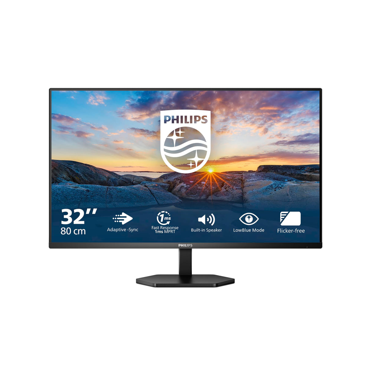 Philips 32E1N3100LA Monitor Full HD de 32 Pulgadas, Altavoces Integrados, Inclinable, 1920 x 1080, VGA, HDMI 1.4, Negro