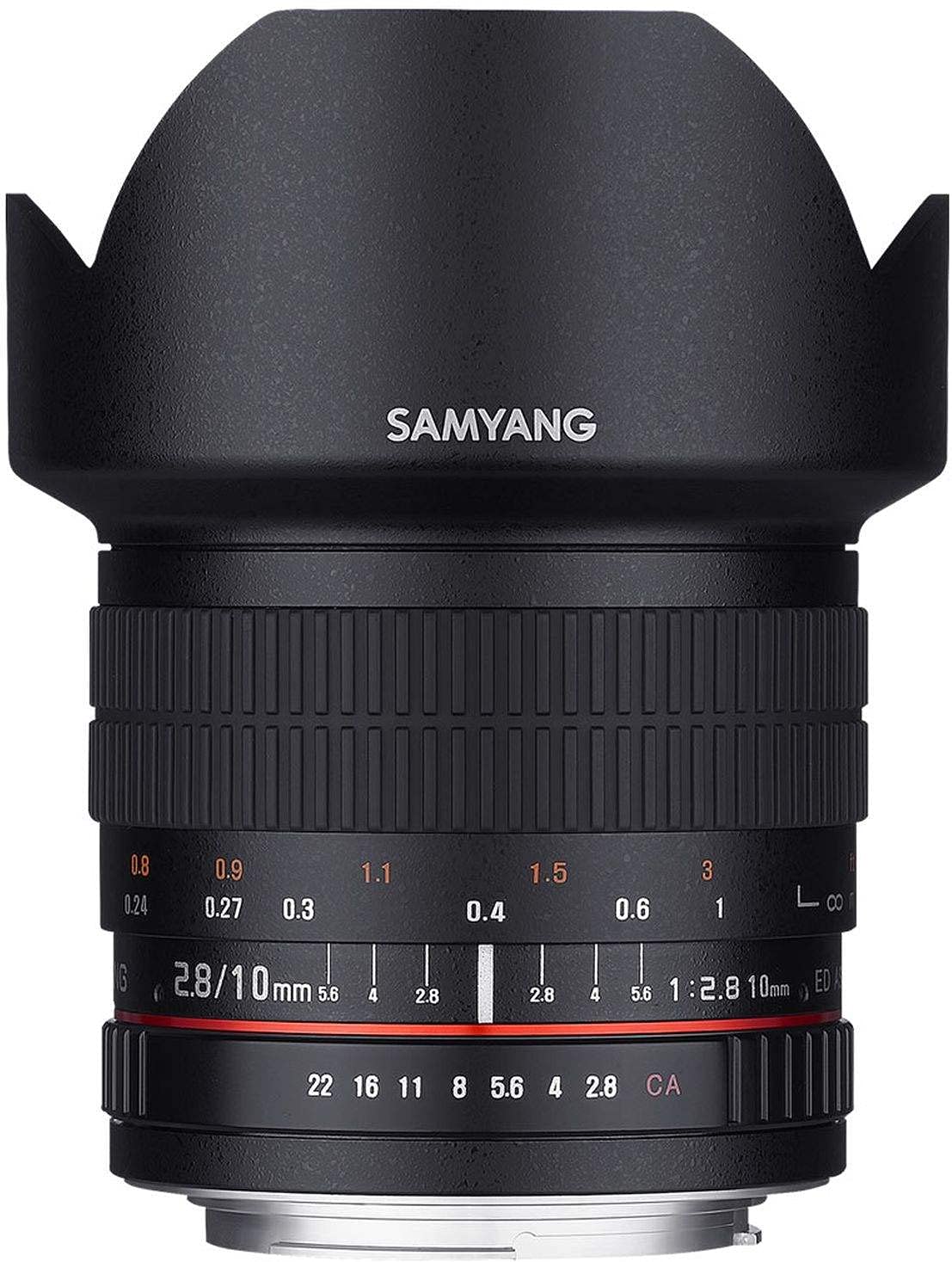 Samyang F1120403101 - Objetivo fotográfico DSLR para Nikon F Ae (Distancia Focal Fija 10mm, Apertura f/2.8-22 ED AS NCS CS), Negro