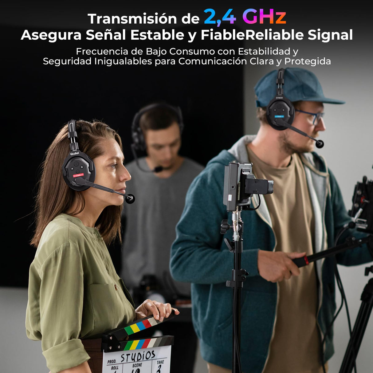 Rollei XTALK X5 Auriculares de Intercomunicación 2.4GHz Auricular de Comunicación Inalámbrico 350M Alcance 20H Sistema de Comunicación para Equipo Intercomunicación-Auriculares-Inalámbrico-Equipo