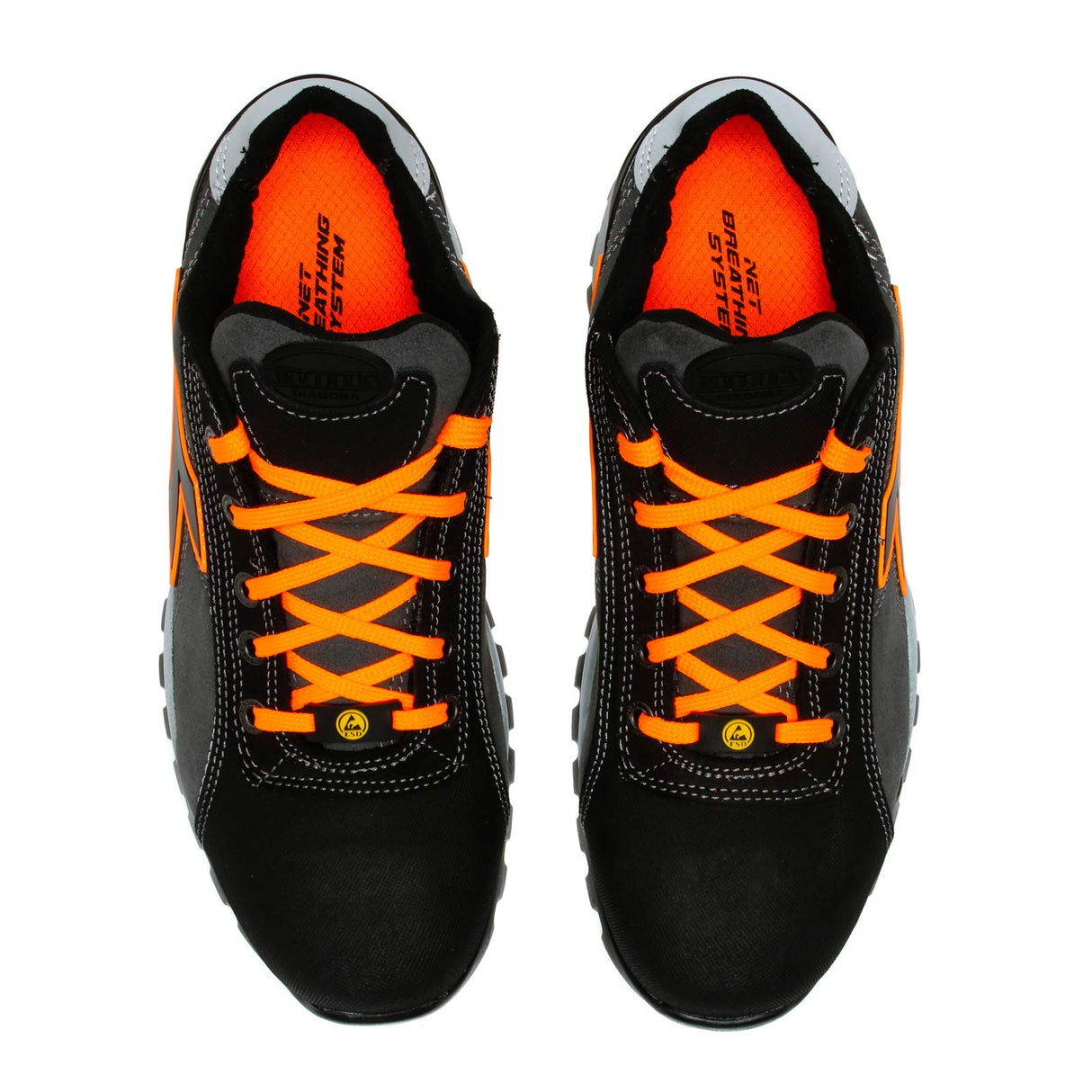 DIADORA Glove Tech Low Pro S3 Sra HRO ESD, Zapatillas Deportivas Hombre, Asphalt/Orange Fluo, 42 EU