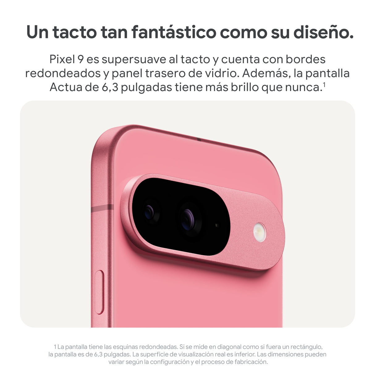Google Pixel 9 - Smartphone Android Desbloqueado con Gemini, cámara Avanzada, batería con una autonomía de 24 Horas y Pantalla Actua de 6,3" - Rosa peonía, 128GB