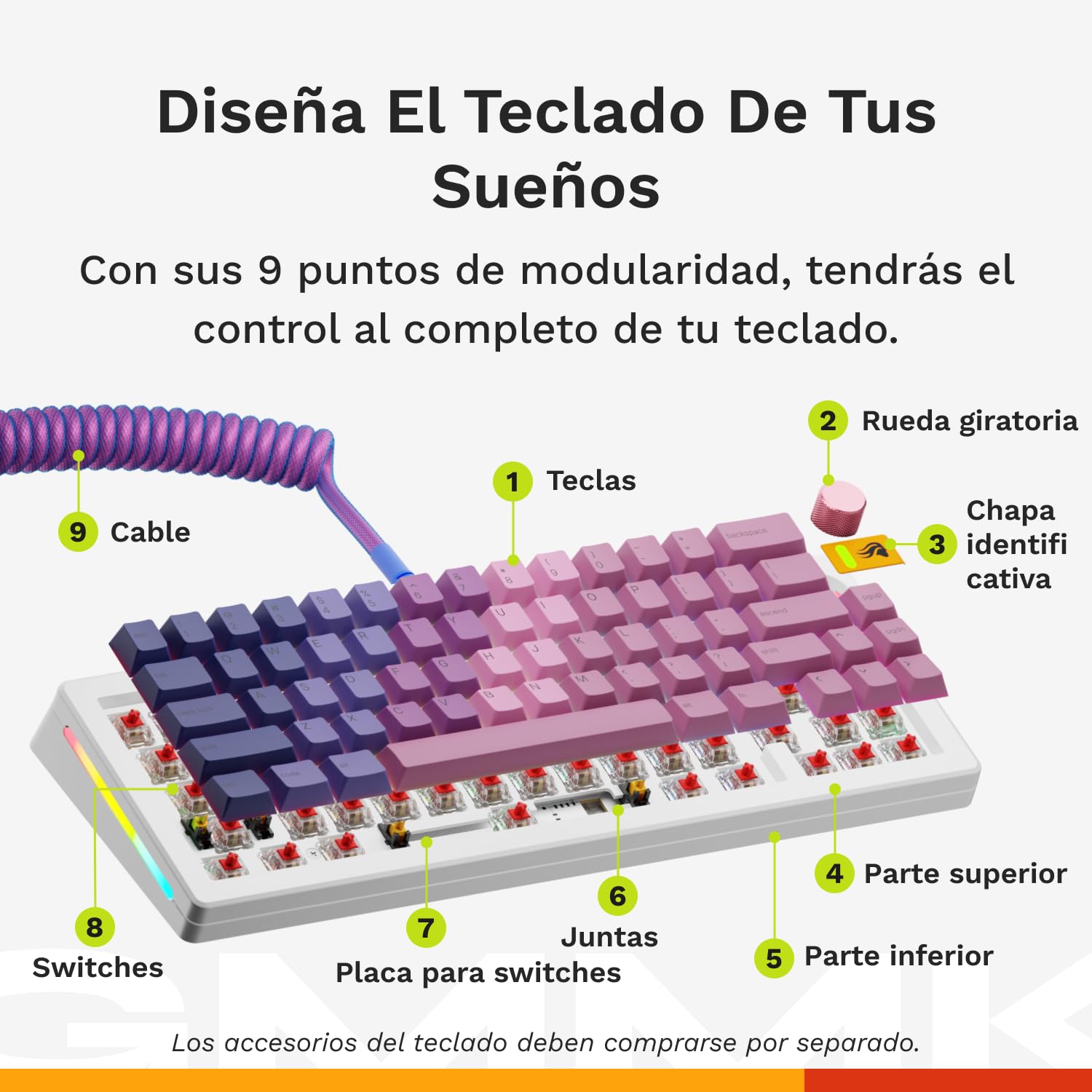 Glorious Gaming GMMK 3 HE Med dynamiska avtryckare, Hall Effect, 8K uppdateringsfrekvens, MX- Och magnetbrytare, 65% kompakt, modulärt packningssystem, doubleshot PBT-tangenter, USA QWERTY - Vit