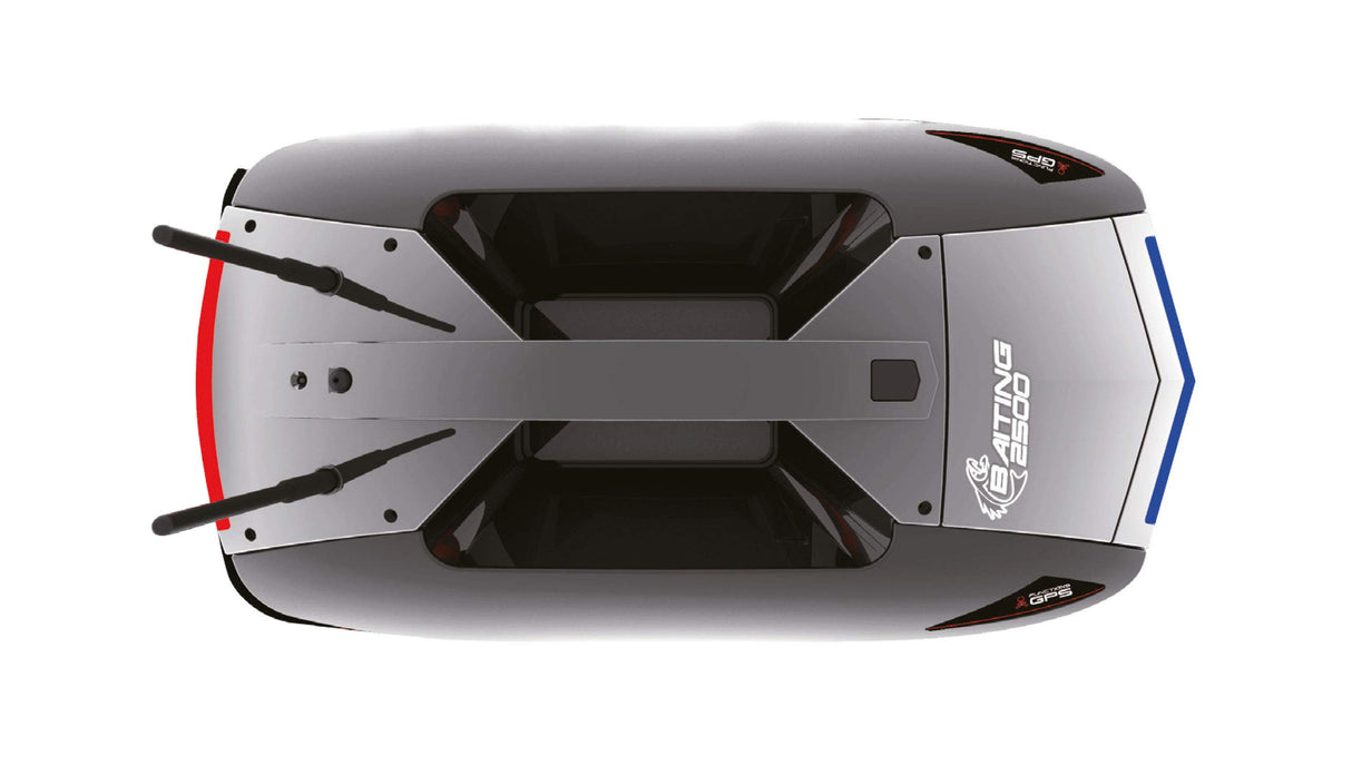 Amewi Baiting 2500 RC-Bote de Cebo para Pesca (600 mm) Fish 2500-Barco de alimentación (2,4 GHz, RTR), Color Negro (26081)
