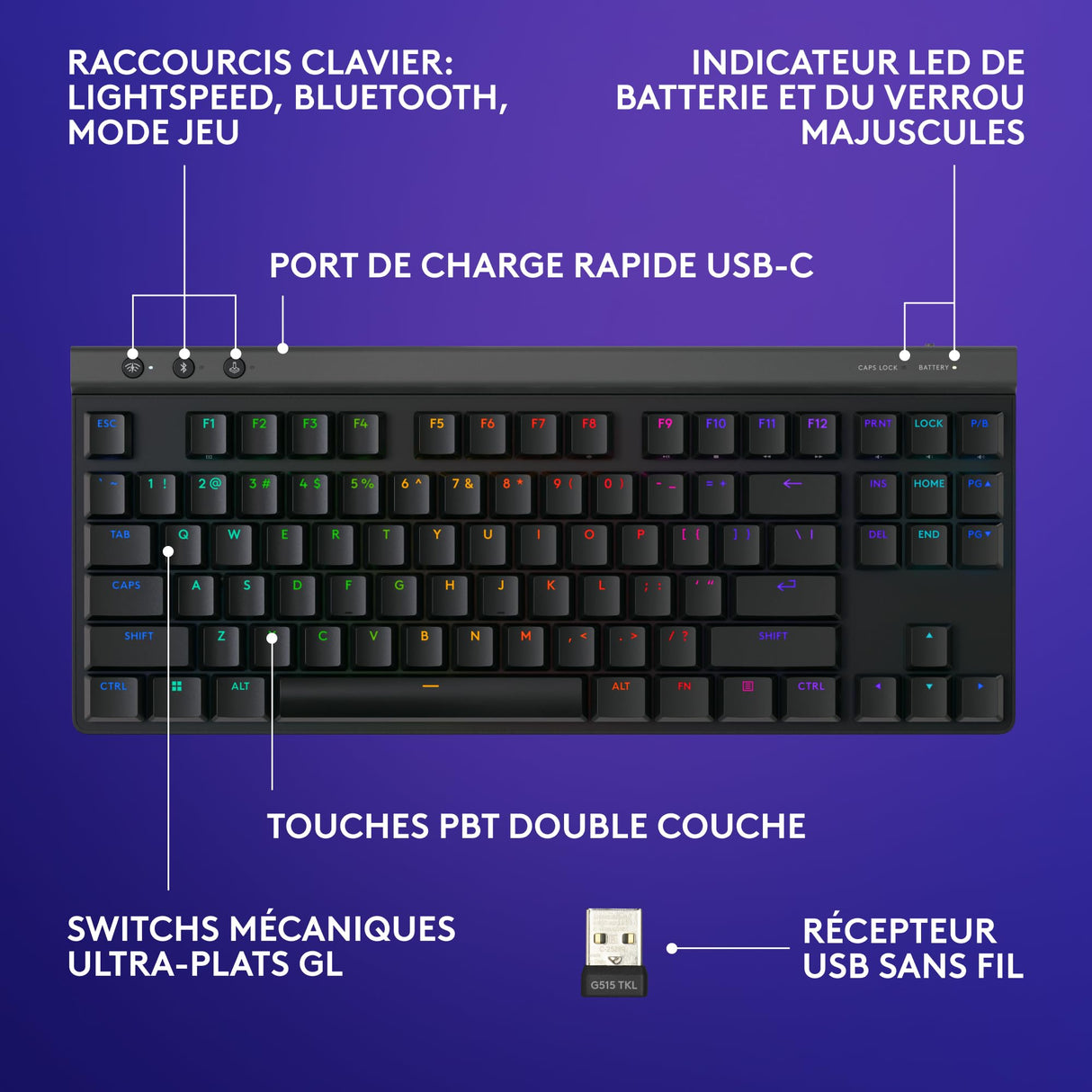 Logitech G G515 Lightspeed TKL - AZERTY