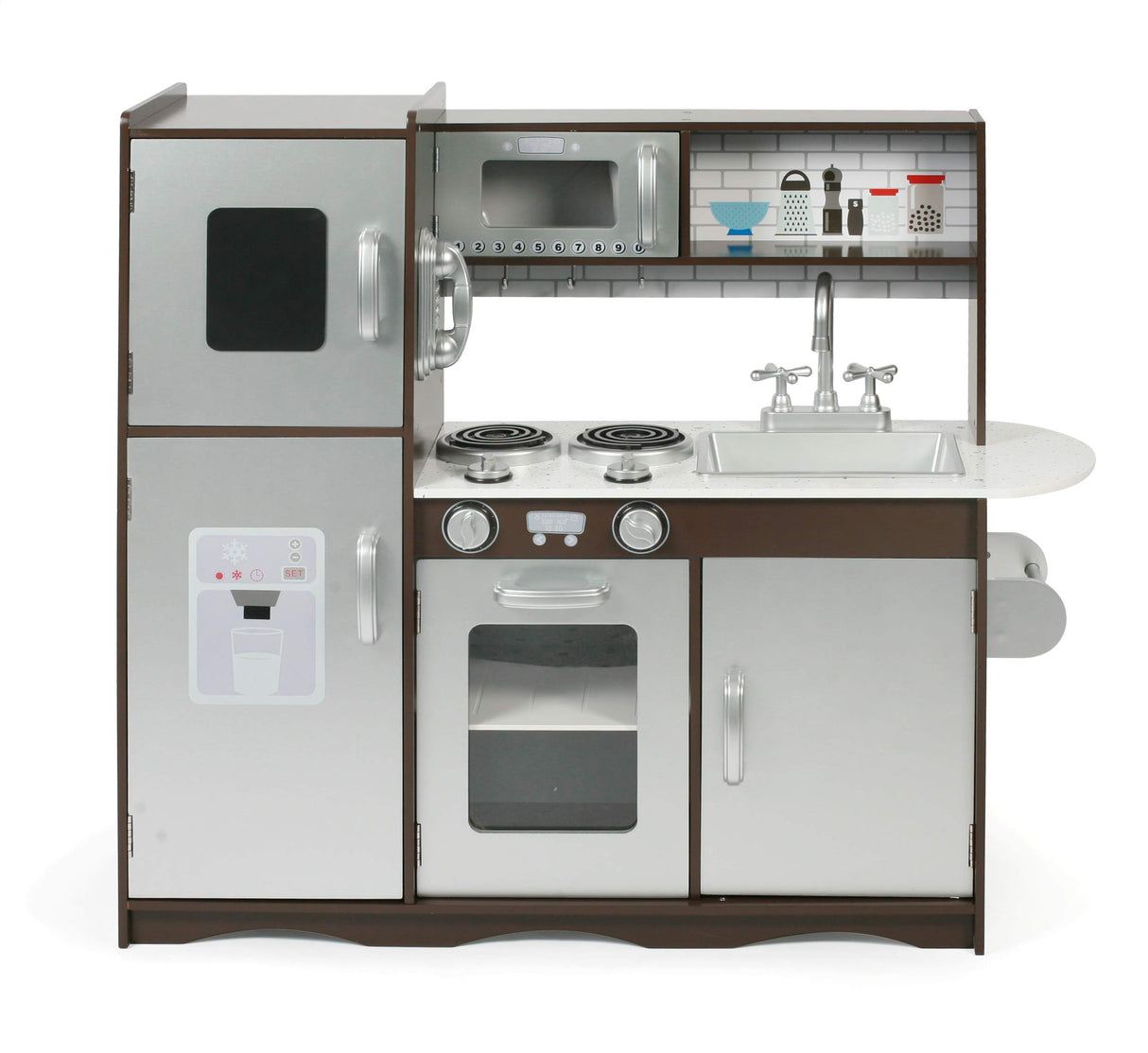 Bayer Chic 2000 - Cocina de Juguete de Madera para niños a Partir de 3 años, Cocina Infantil, marrón, Plata