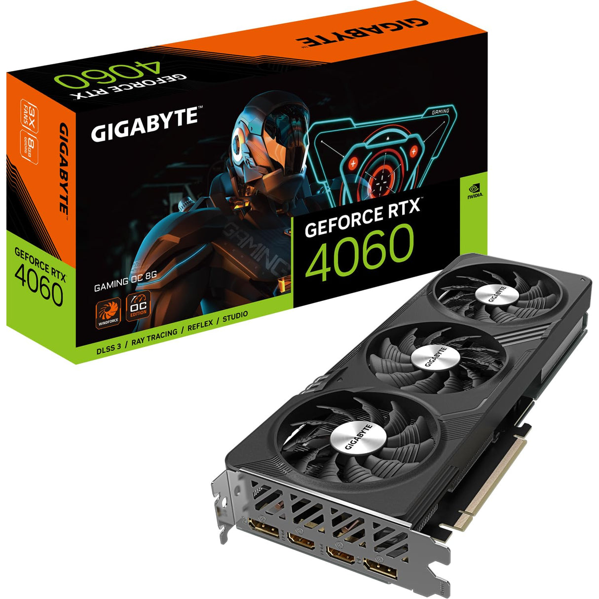 Gigabyte NVIDIA GeForce RTX 4060 GAMING OC Targeta gráfica - 8GB GDDR6, 128-bit, PCI-E 4.0, 2550MHz Core Clock, 2x DP 1.4, 2x HDMI 2.1a, NVIDIA DLSS 3 - GV-N4060GAMING OC-8GD
