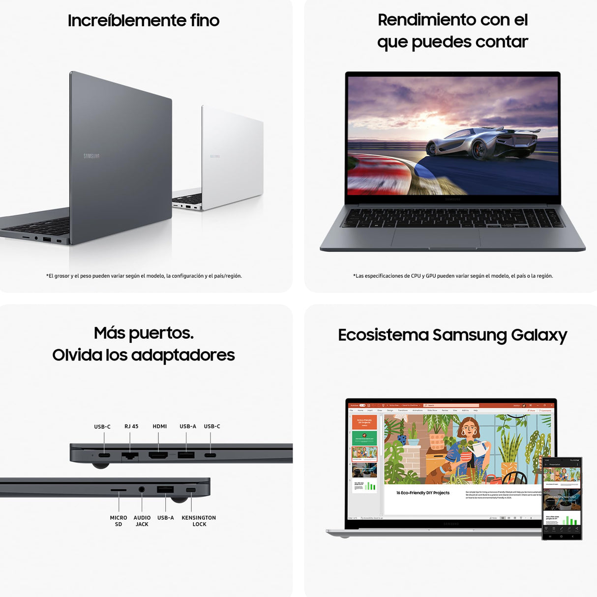 Samsung Galaxy Book4 - Laptop 15,6" FullHD (Intel® Core™ 5 Processor 120U, 16GB RAM, 512GB SSD, Intel Iris Xe Graphics, Windows 11 Home) Grafito – Teclado QWERTY español