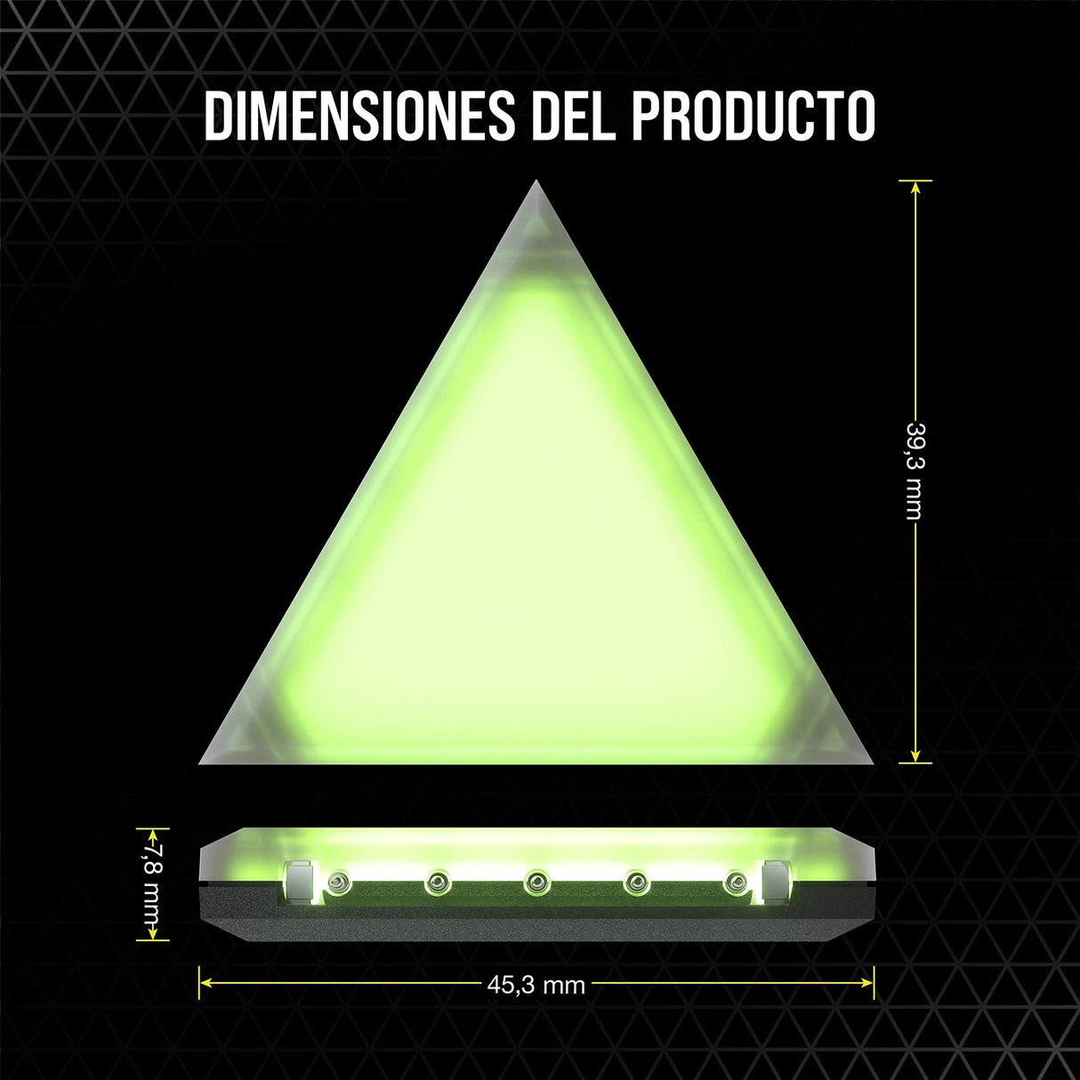 Corsair iCUE LC100 Paneles de iluminación para chasis - Minitriángulos - Kit de inicio de 9 paneles (81 LED con difusión de la luz, Sencillo acoplamiento magnético, iCUE Lighting Node PRO incluido)