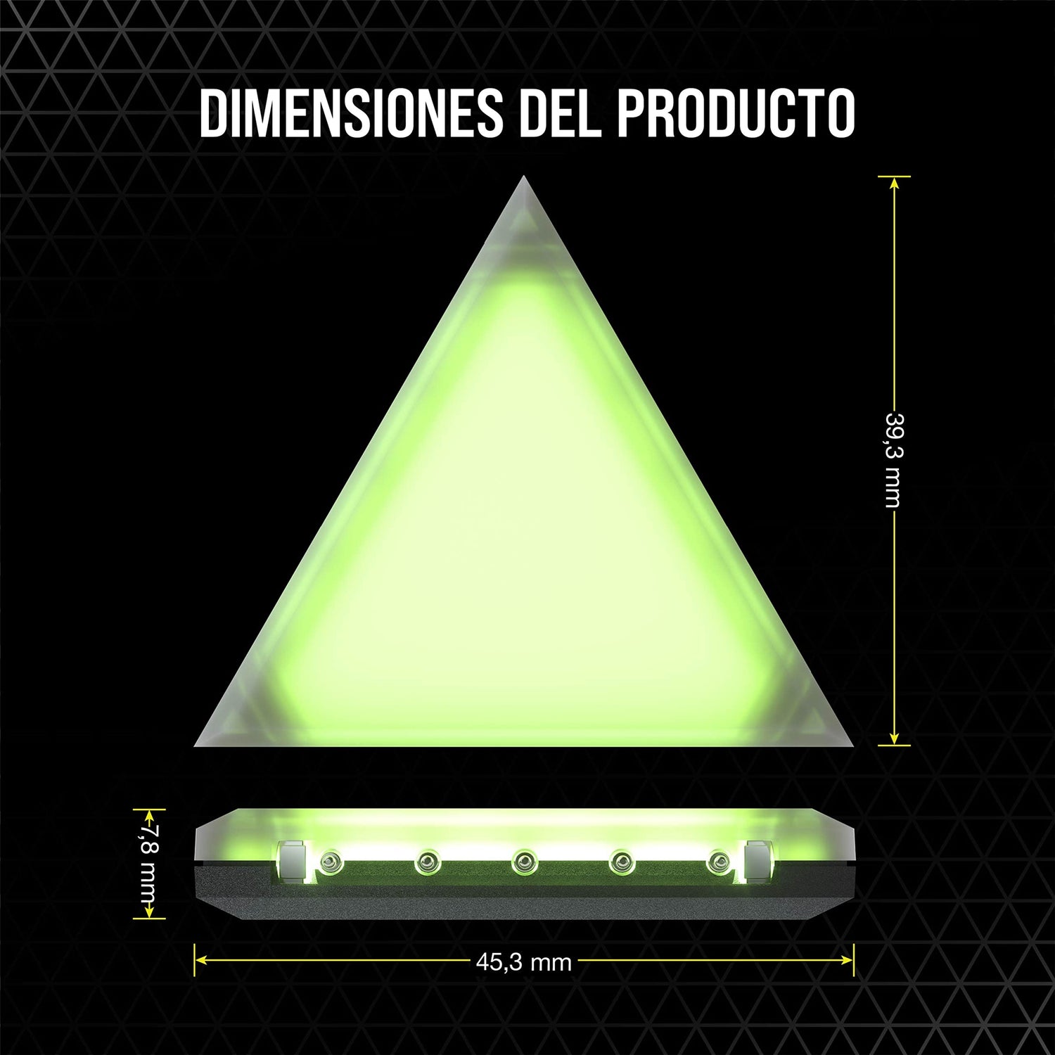 Corsair iCUE LC100 Paneles de iluminación para chasis - Minitriángulos - Kit de inicio de 9 paneles (81 LED con difusión de la luz, Sencillo acoplamiento magnético, iCUE Lighting Node PRO incluido)